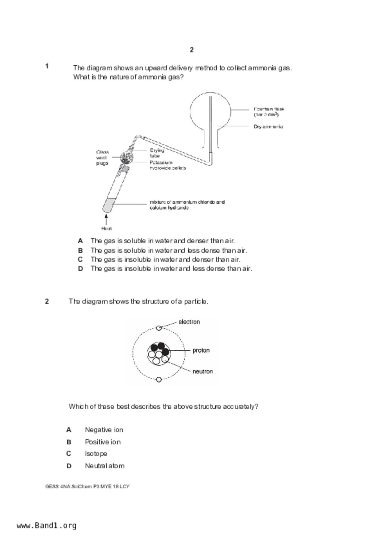 S4Science Chemistry試卷