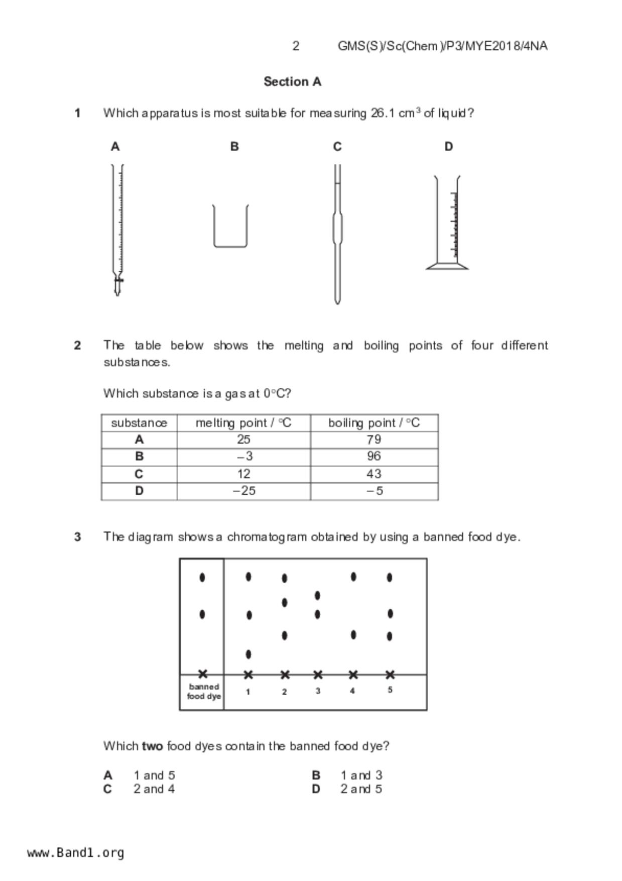 S4Science Chemistry試卷