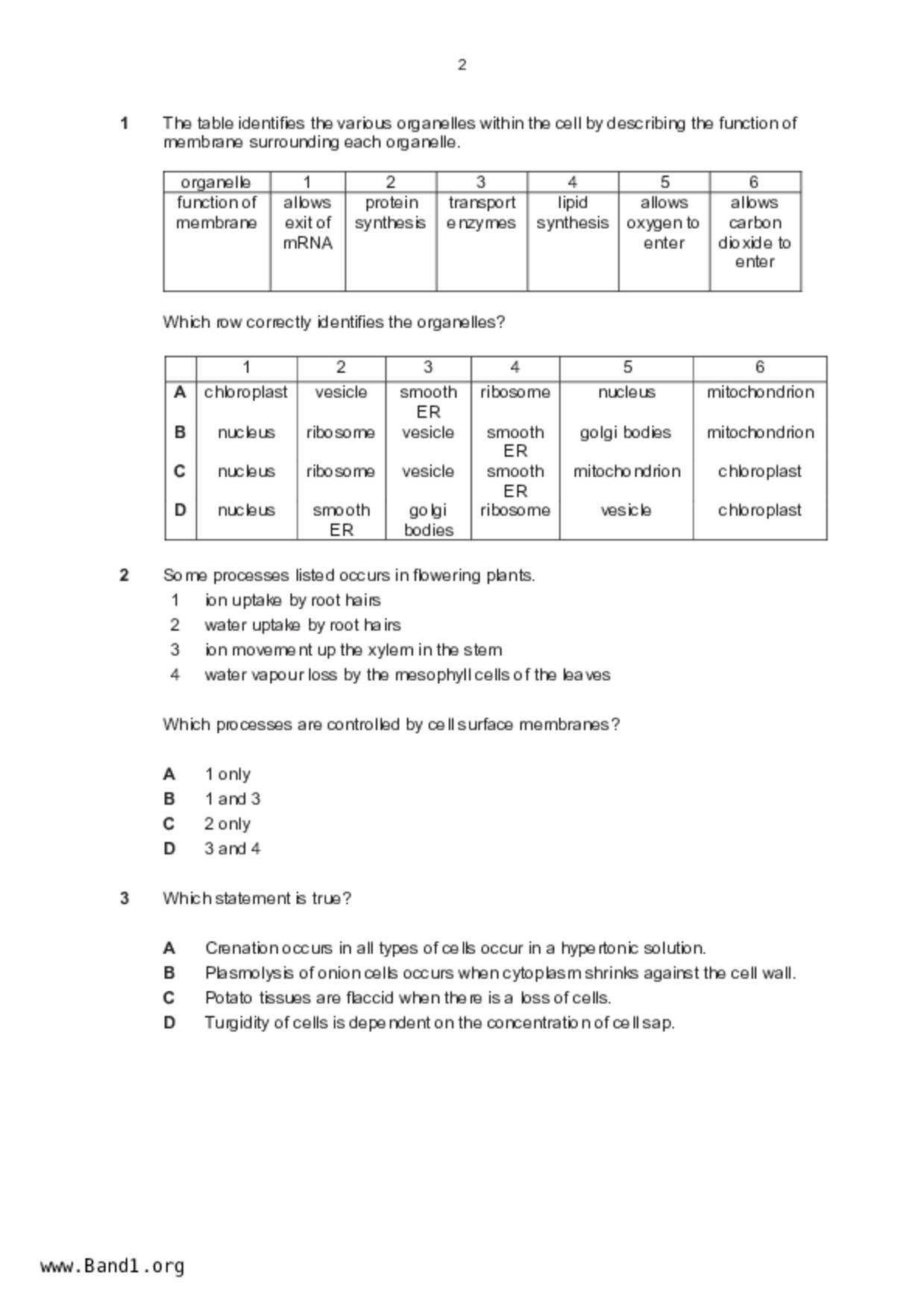 S5Pure Biology試卷