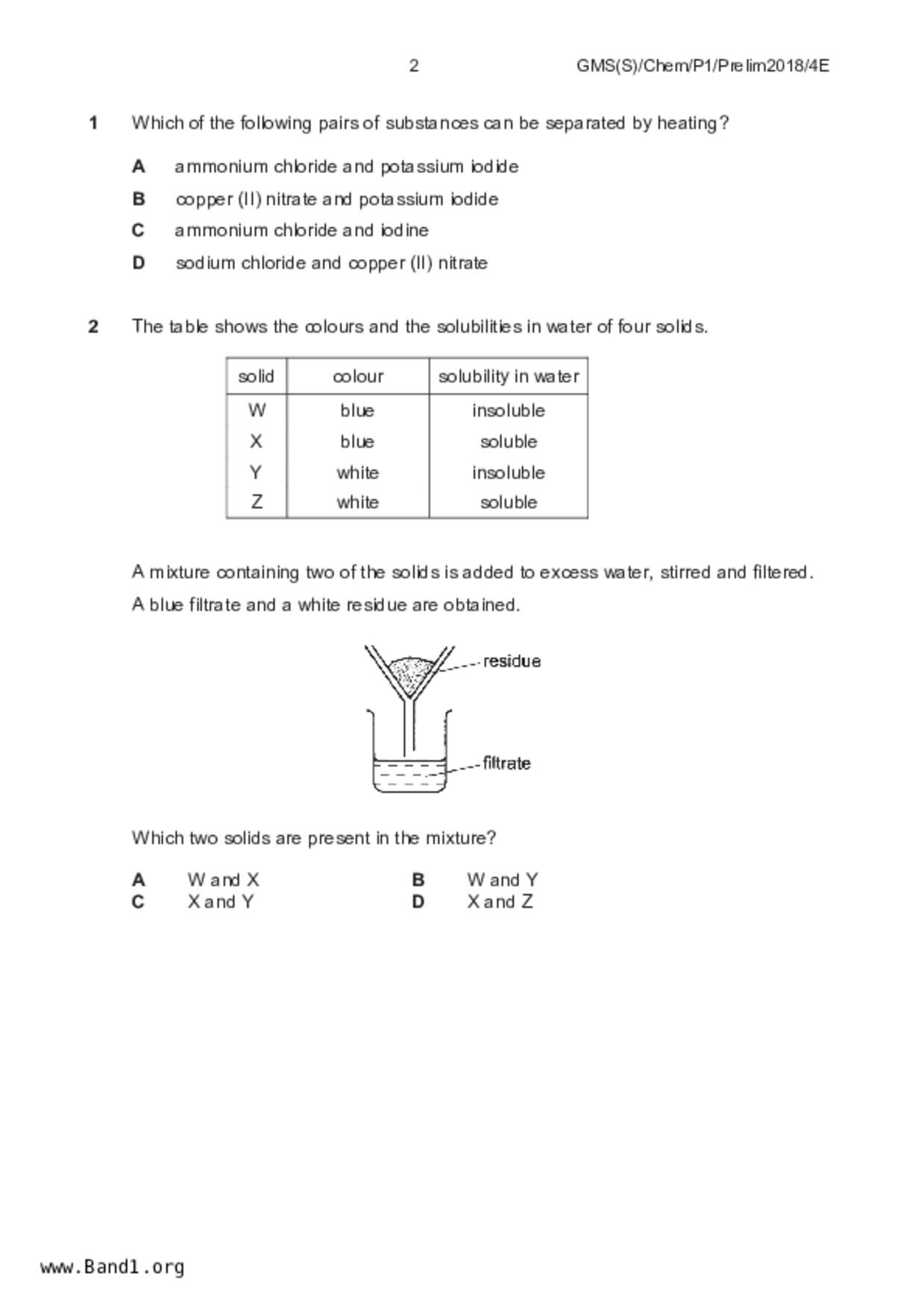 S5Pure Chemistry試卷