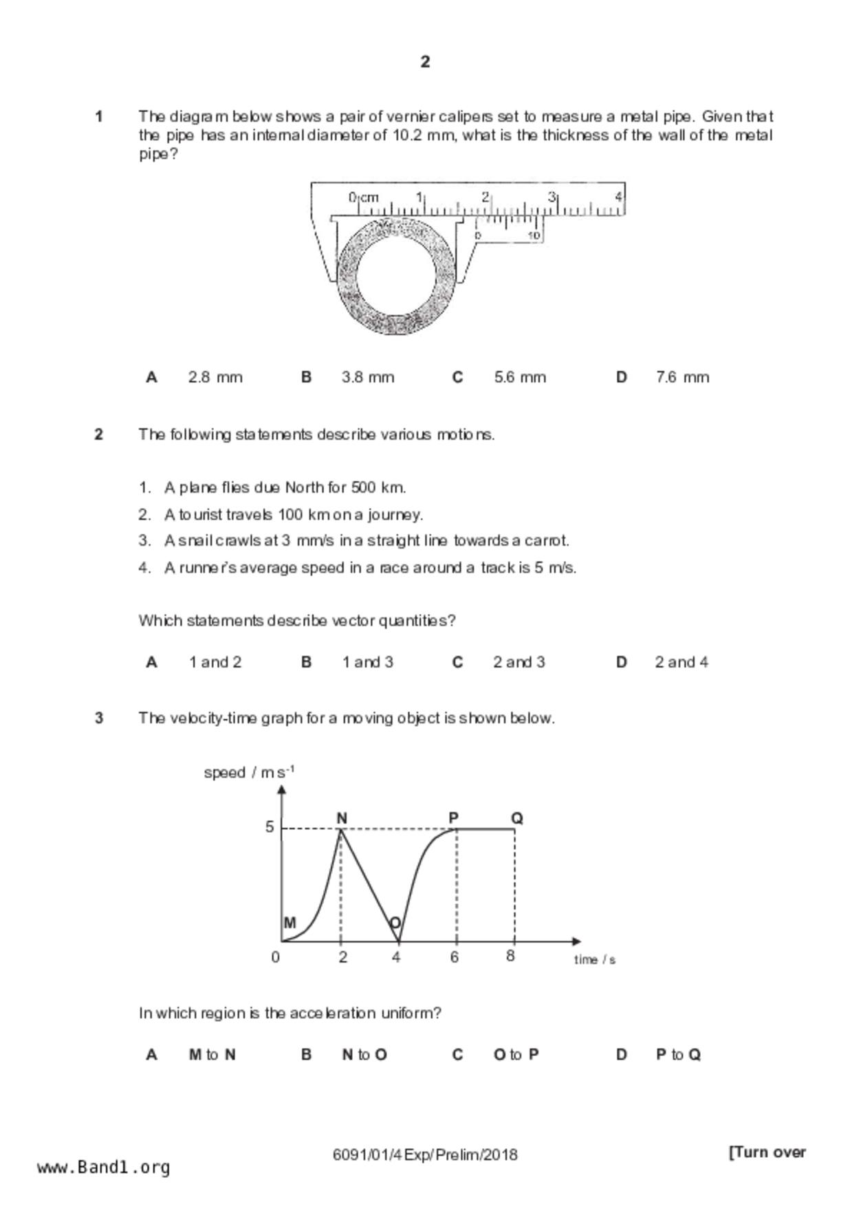 S5Pure Physics試卷