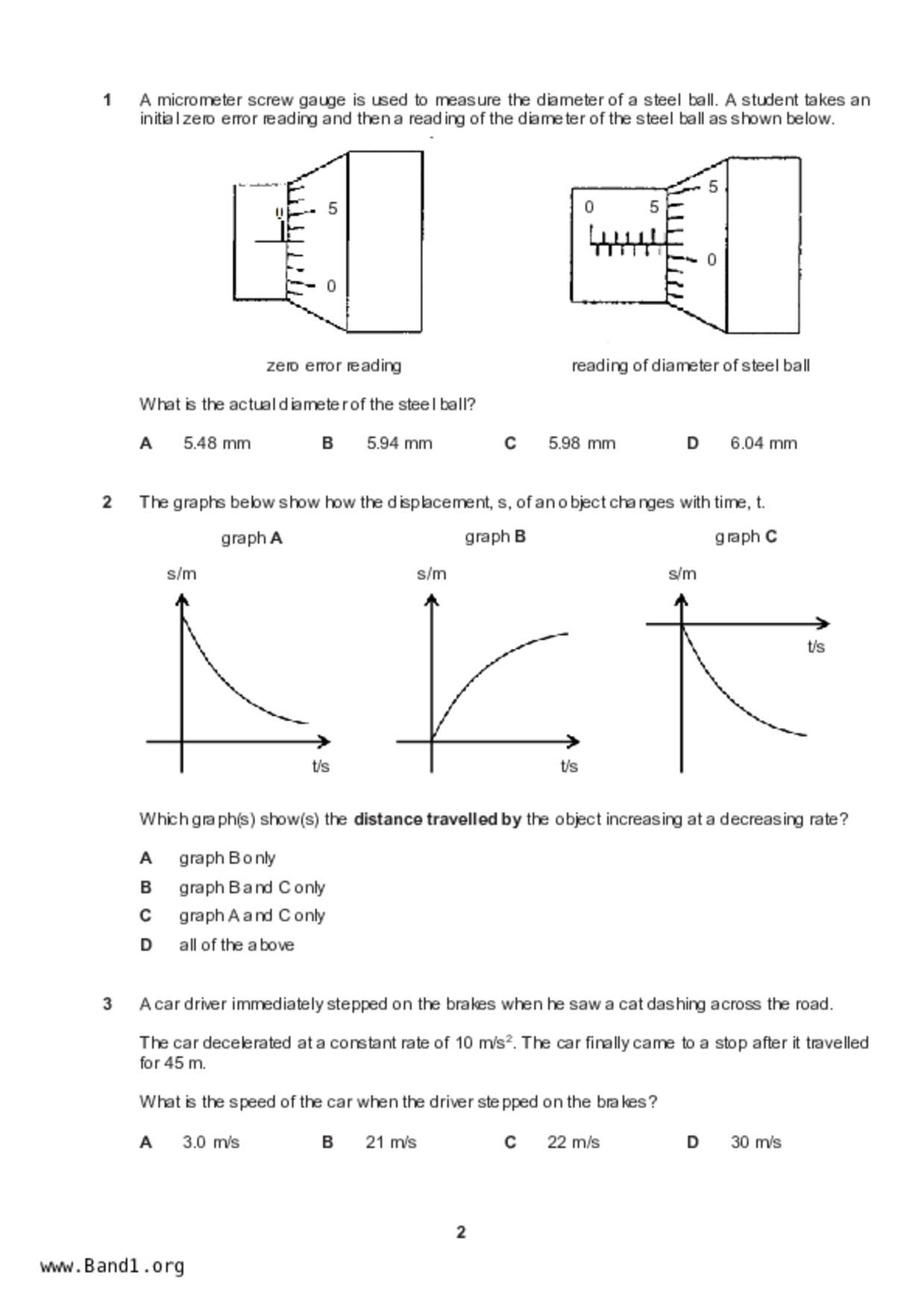 S5Pure Physics試卷