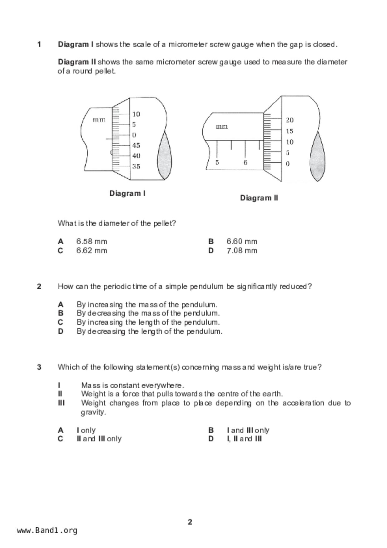 S5Pure Physics試卷