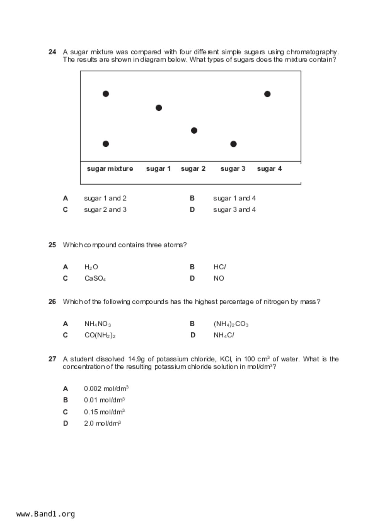 S5Science Chemistry試卷