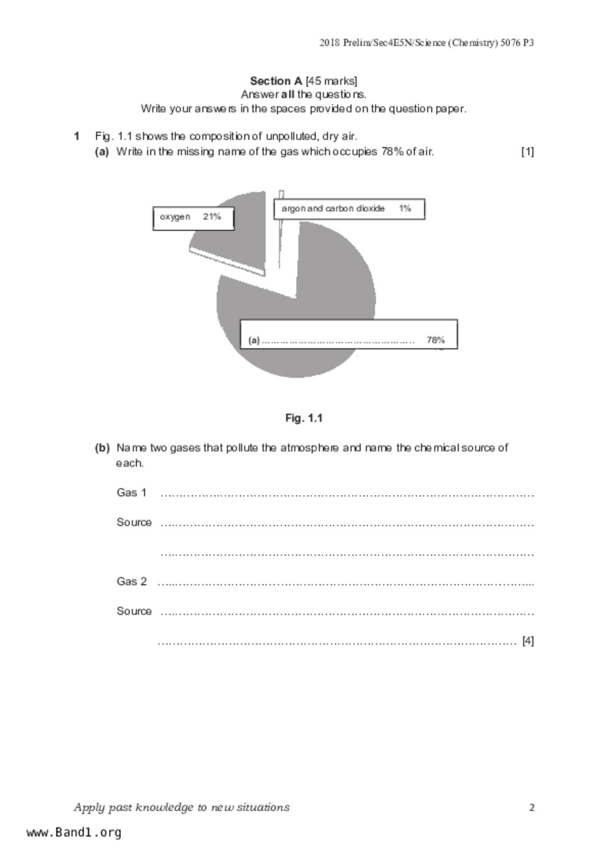S5Science Chemistry試卷