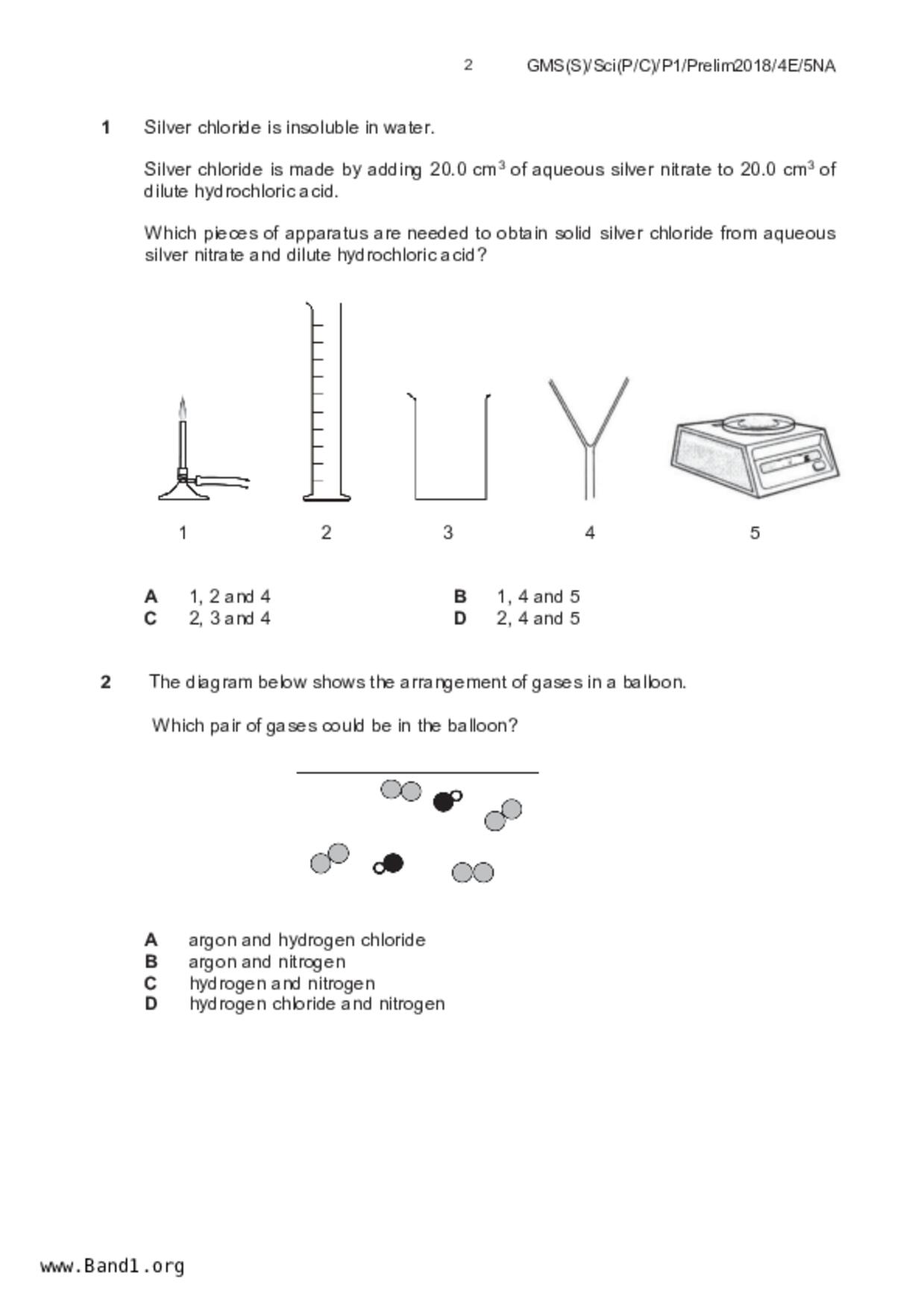 S5Science Chemistry試卷