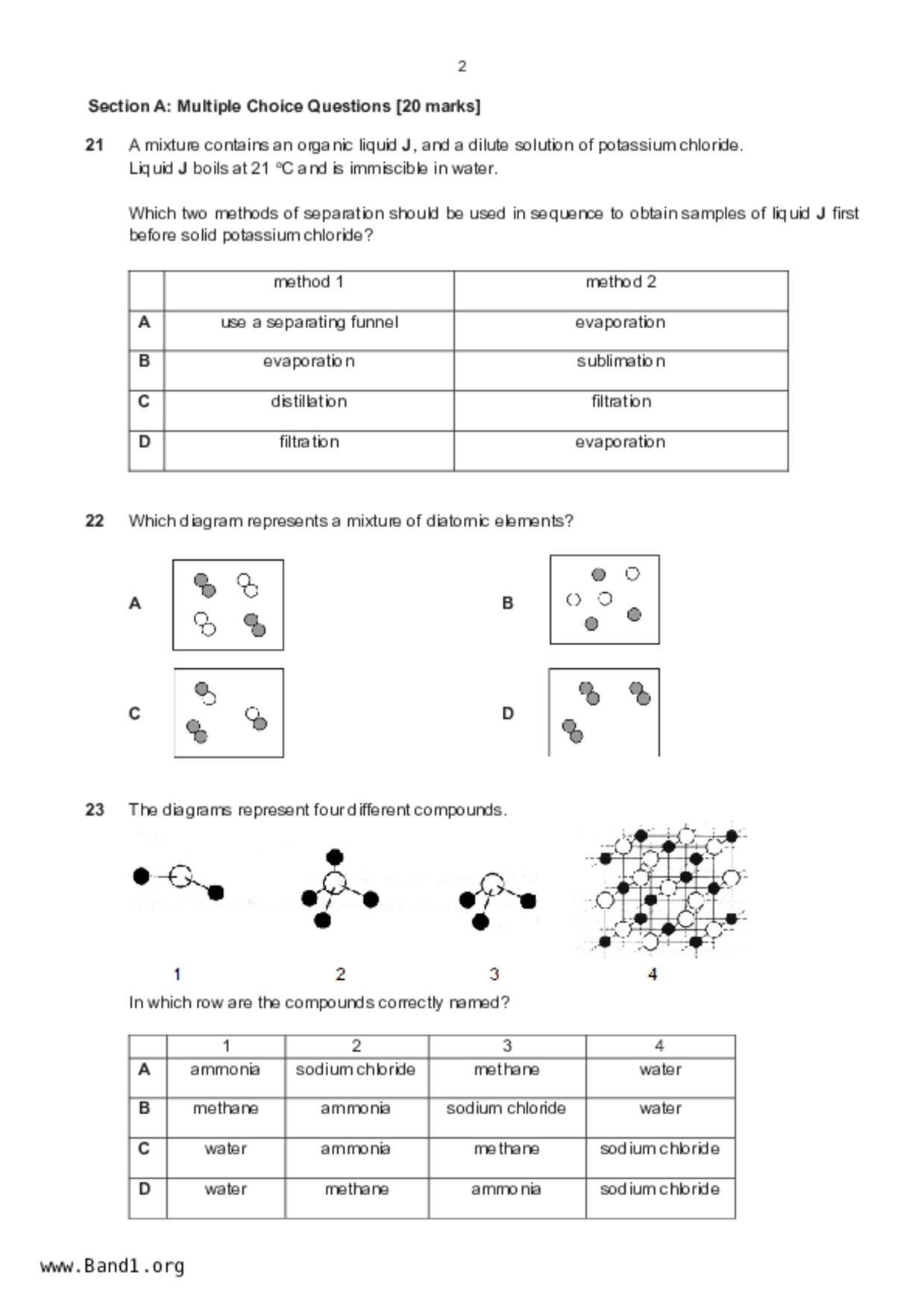 S5Science Chemistry試卷