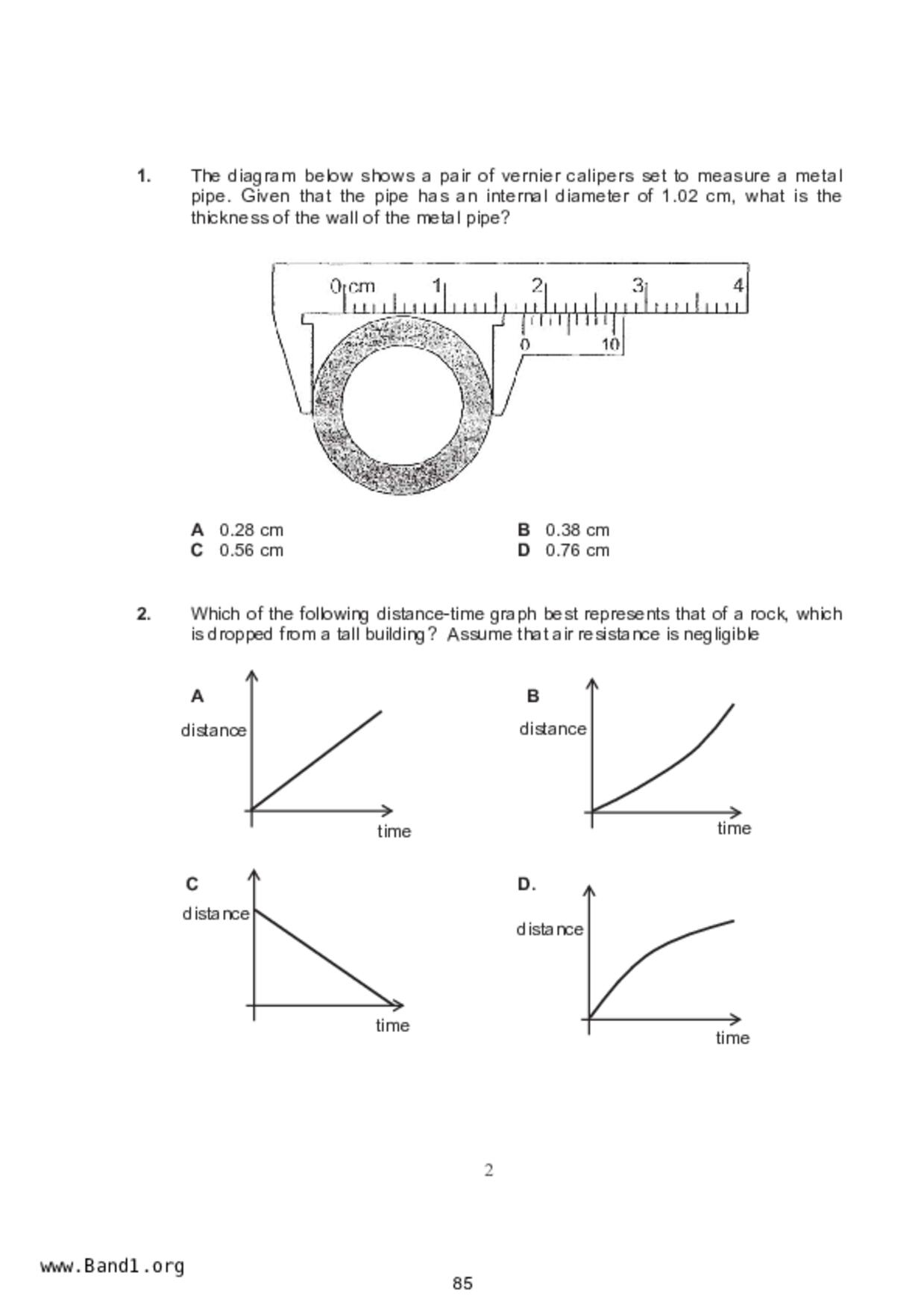 S5Science Physics試卷