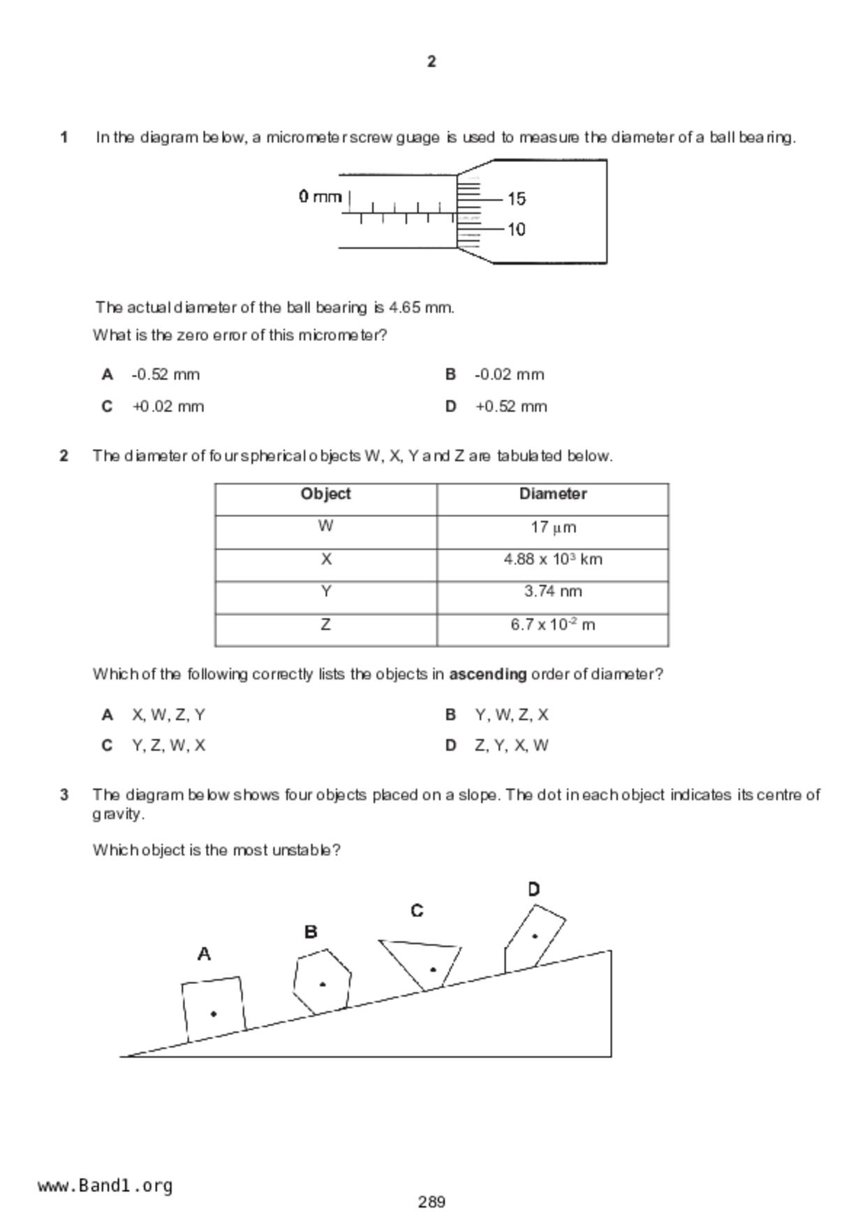 S5Science Physics試卷
