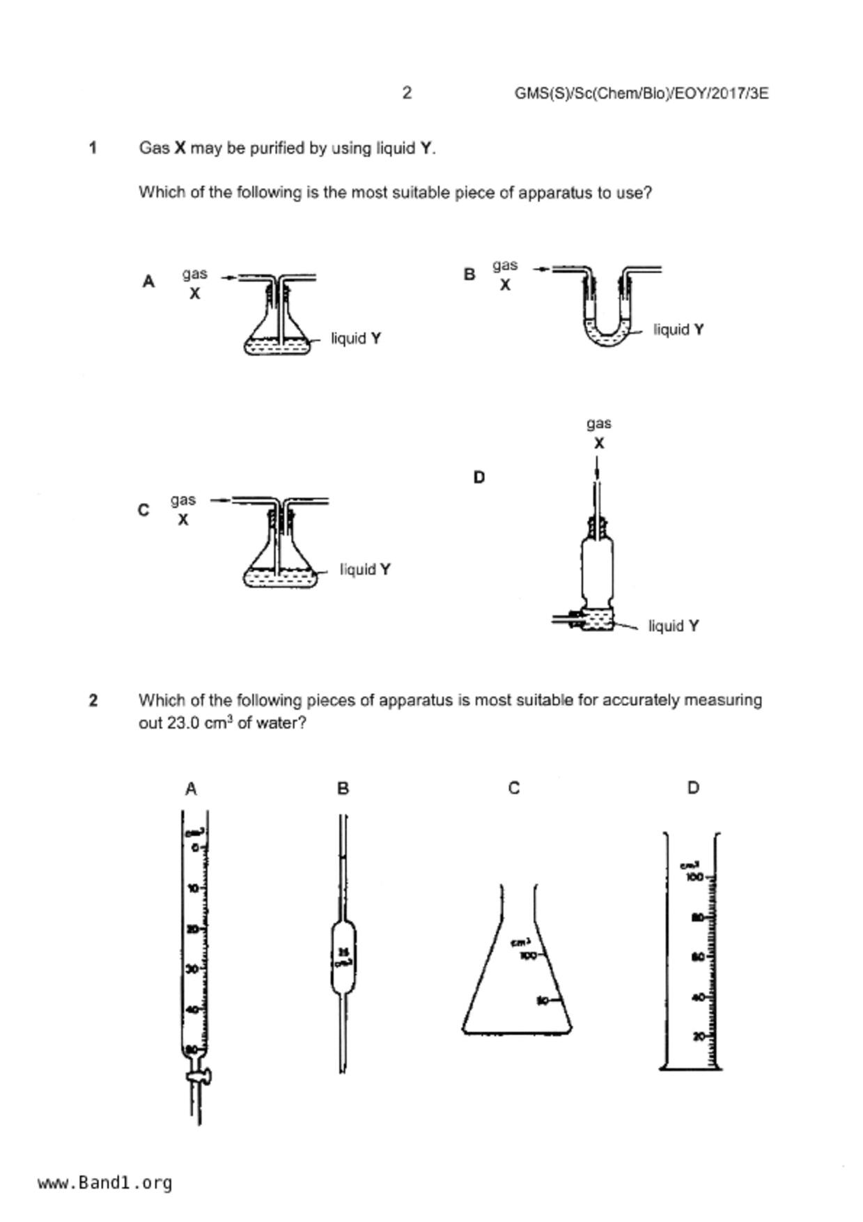 S3Chemistry試卷