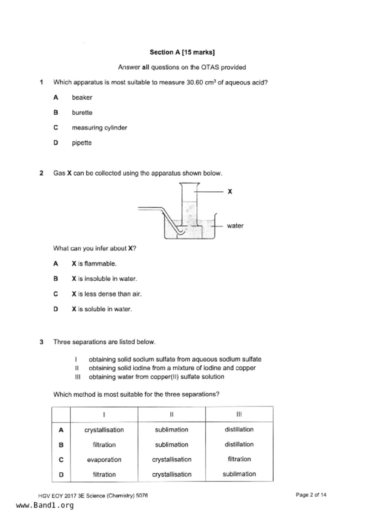 S3Chemistry試卷