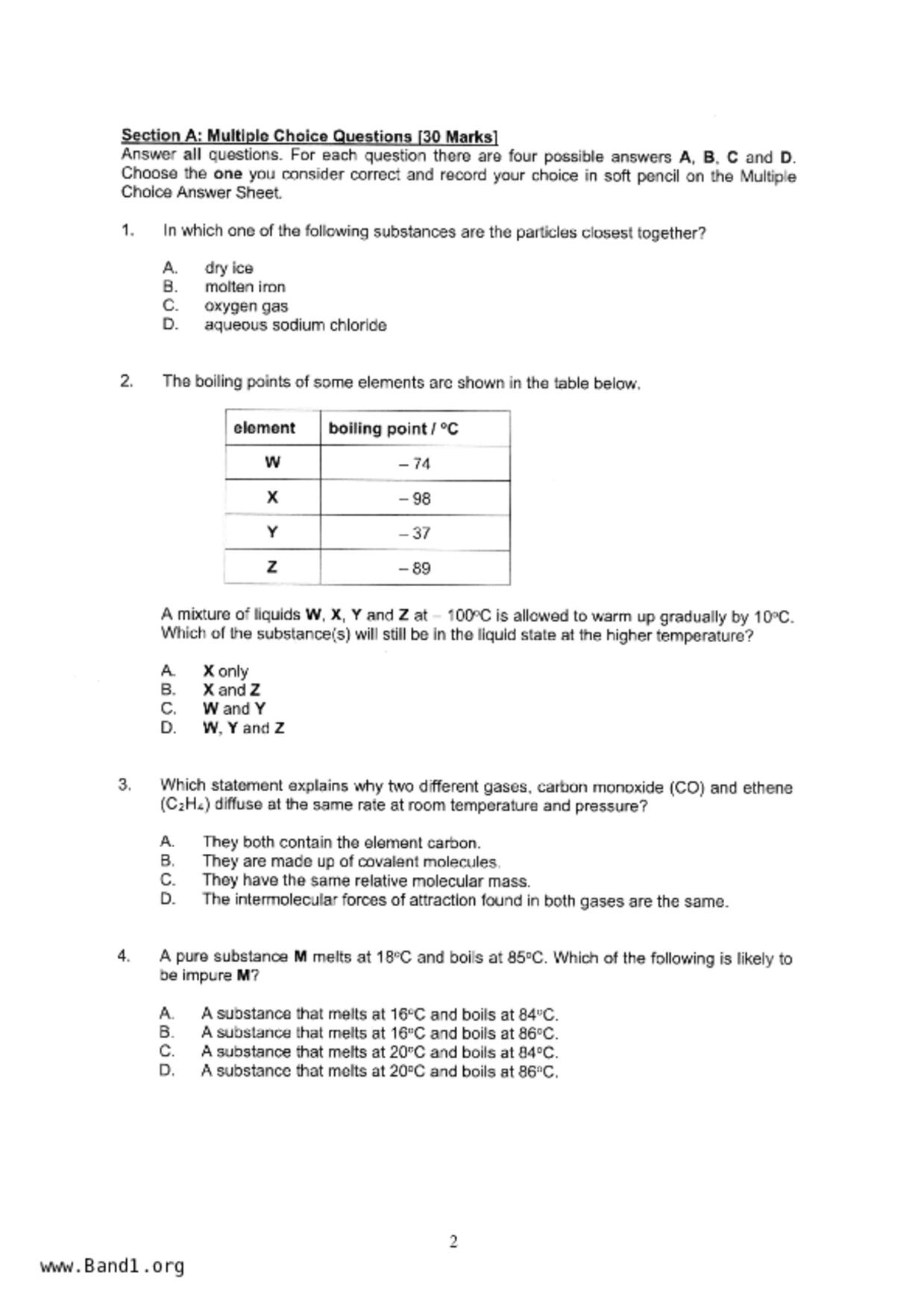 S3Chemistry試卷