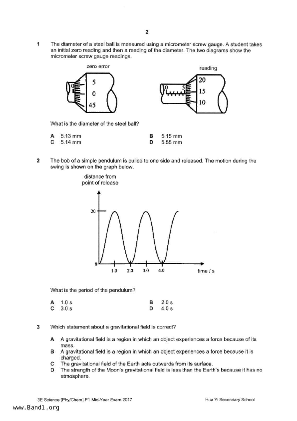 S3Chemistry試卷