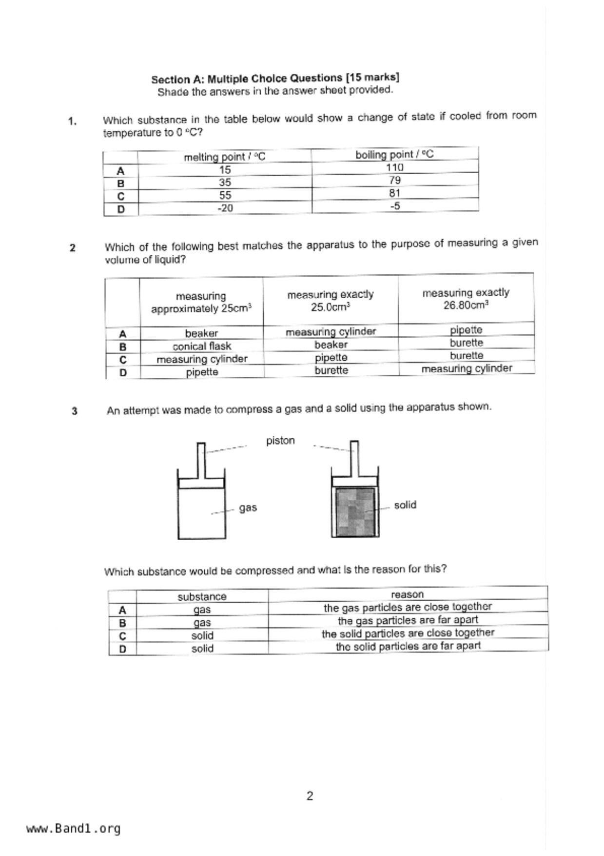 S3Chemistry試卷