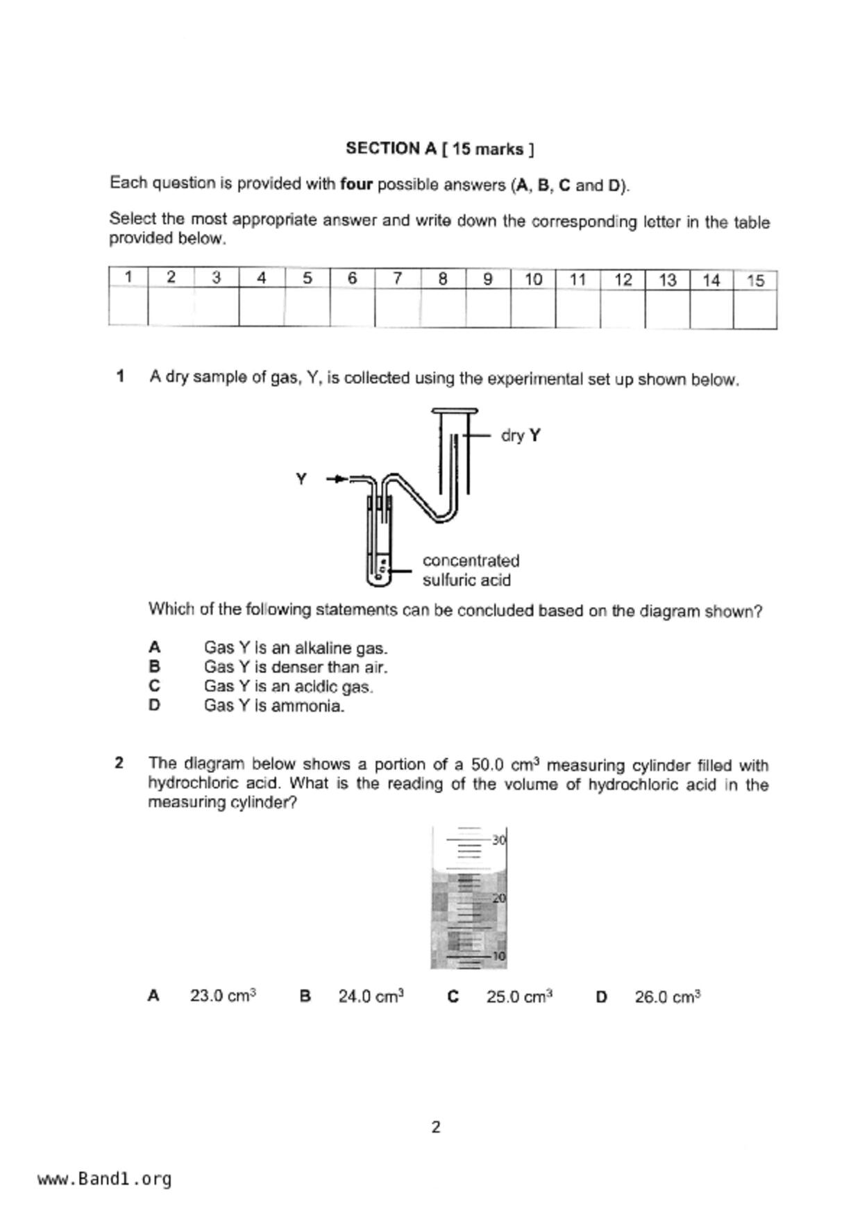 S3Chemistry試卷