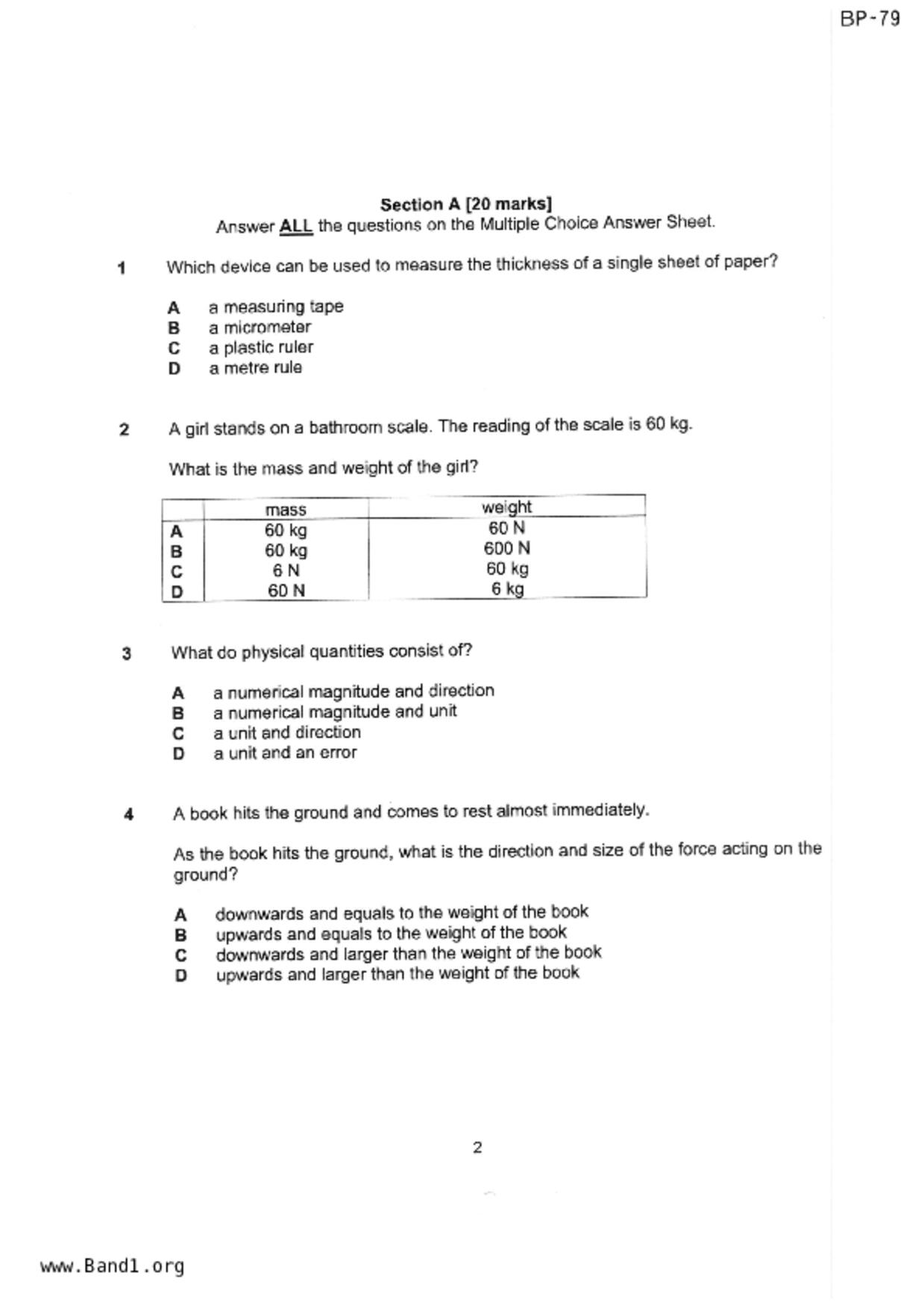 S3Physics試卷