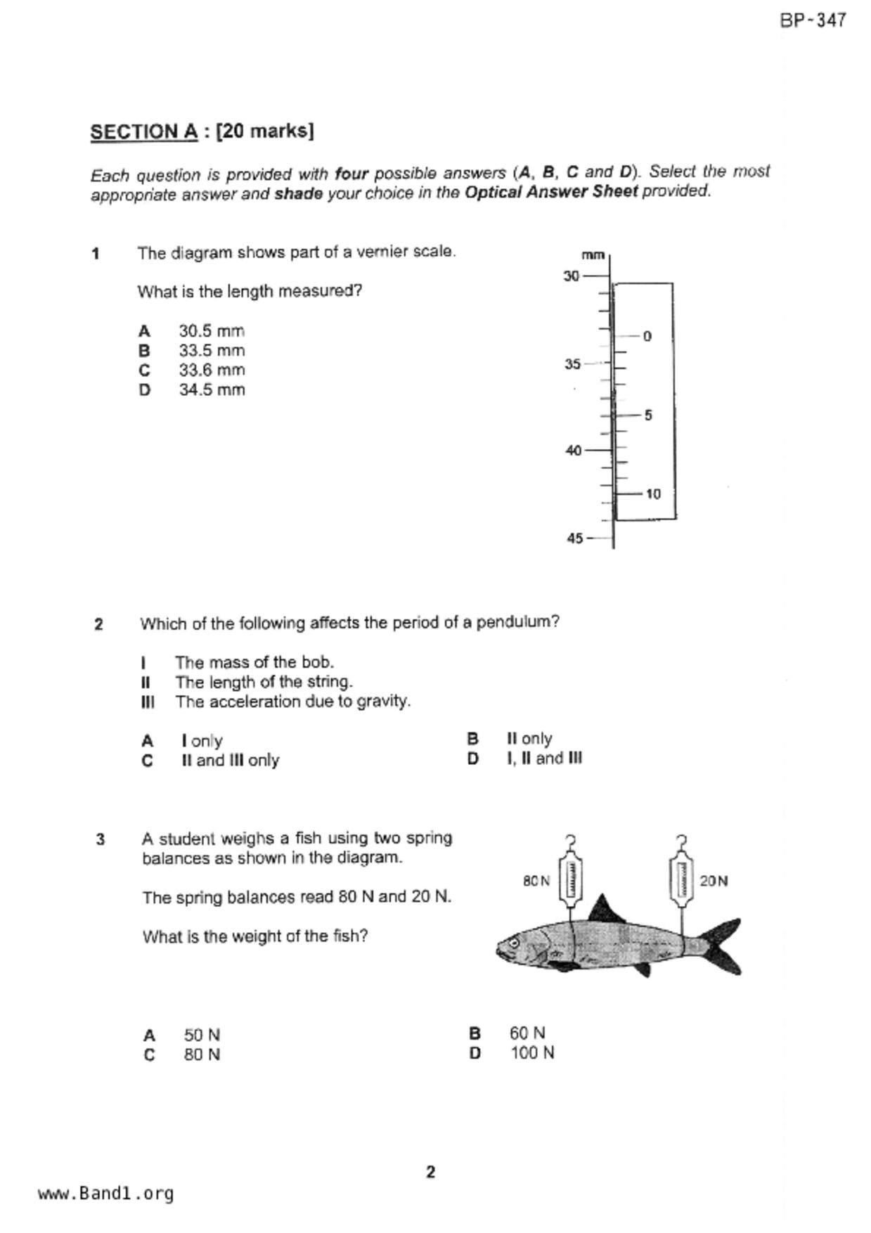 S3Physics試卷