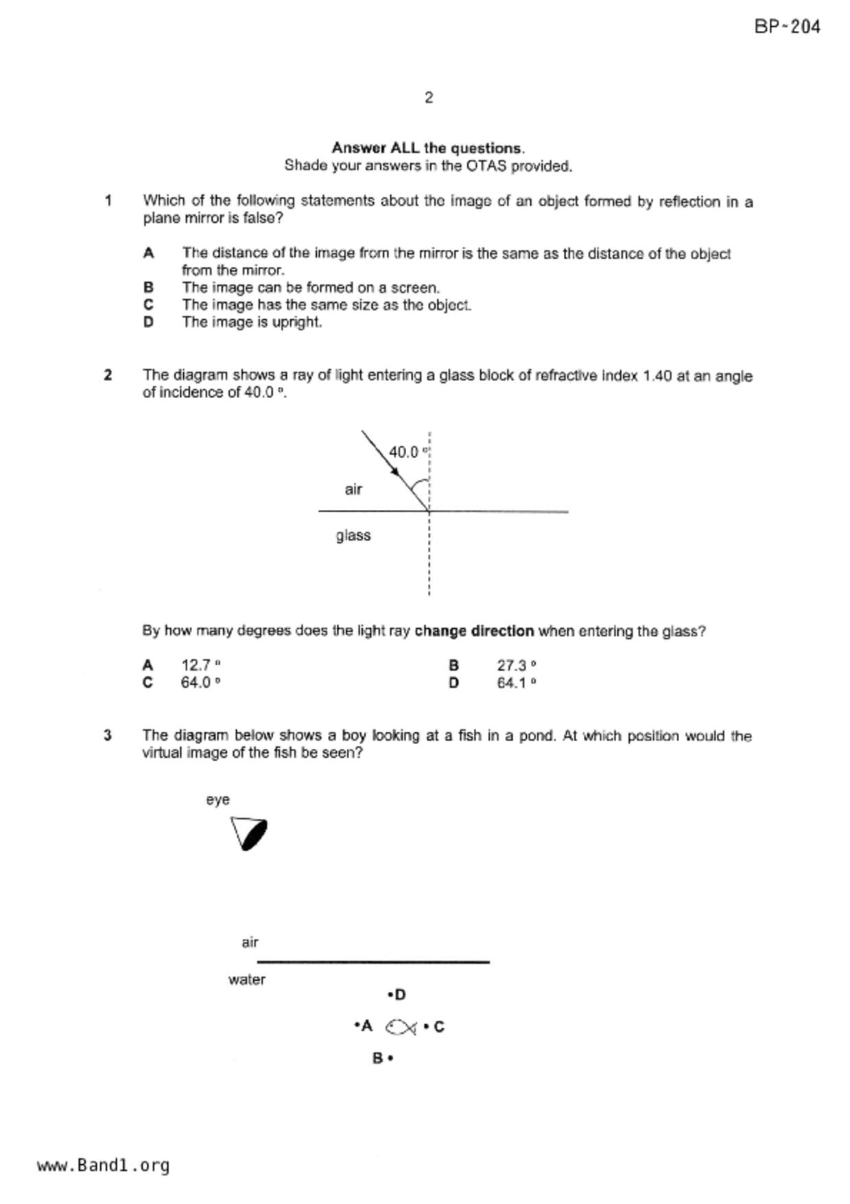 S3Physics試卷