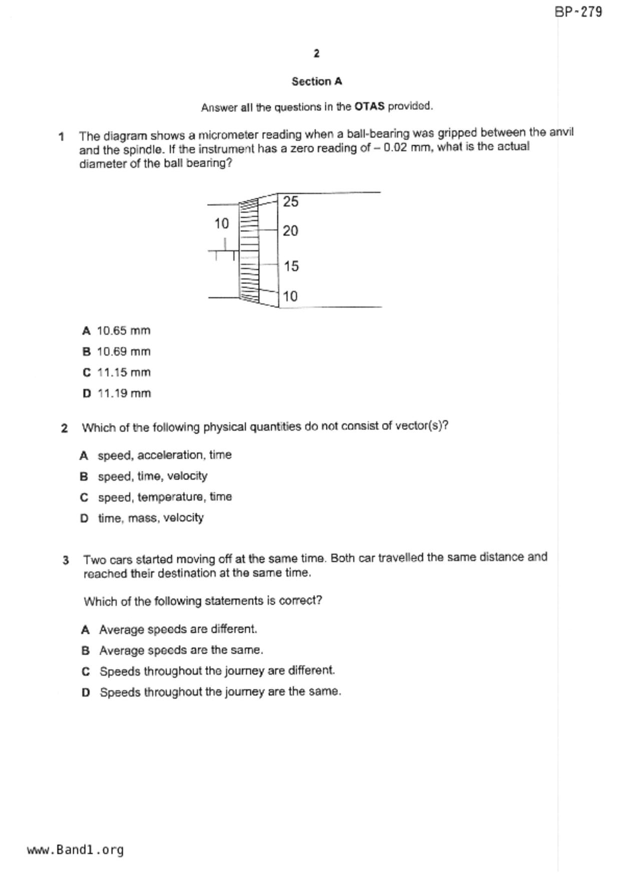 S3Physics試卷