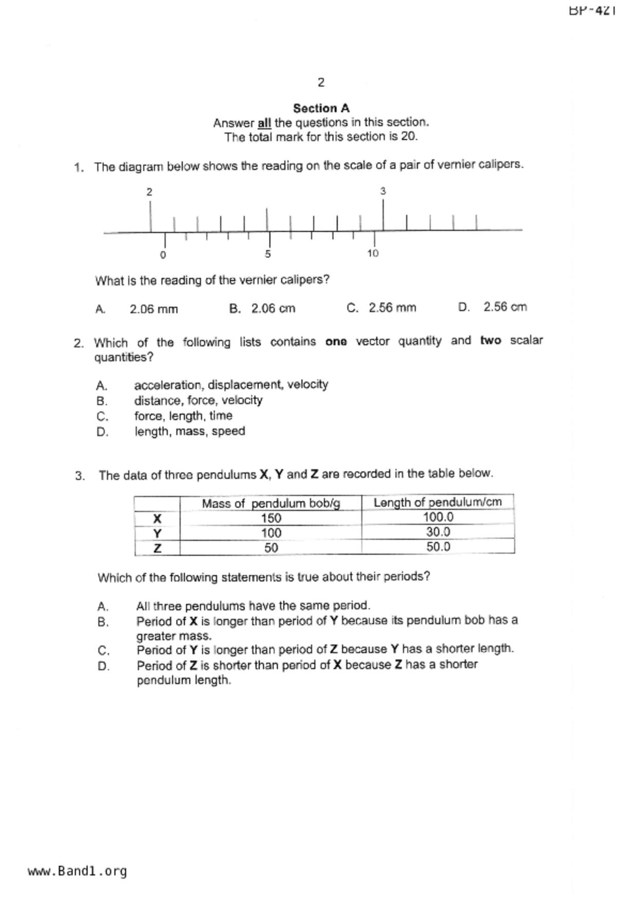 S3Physics試卷