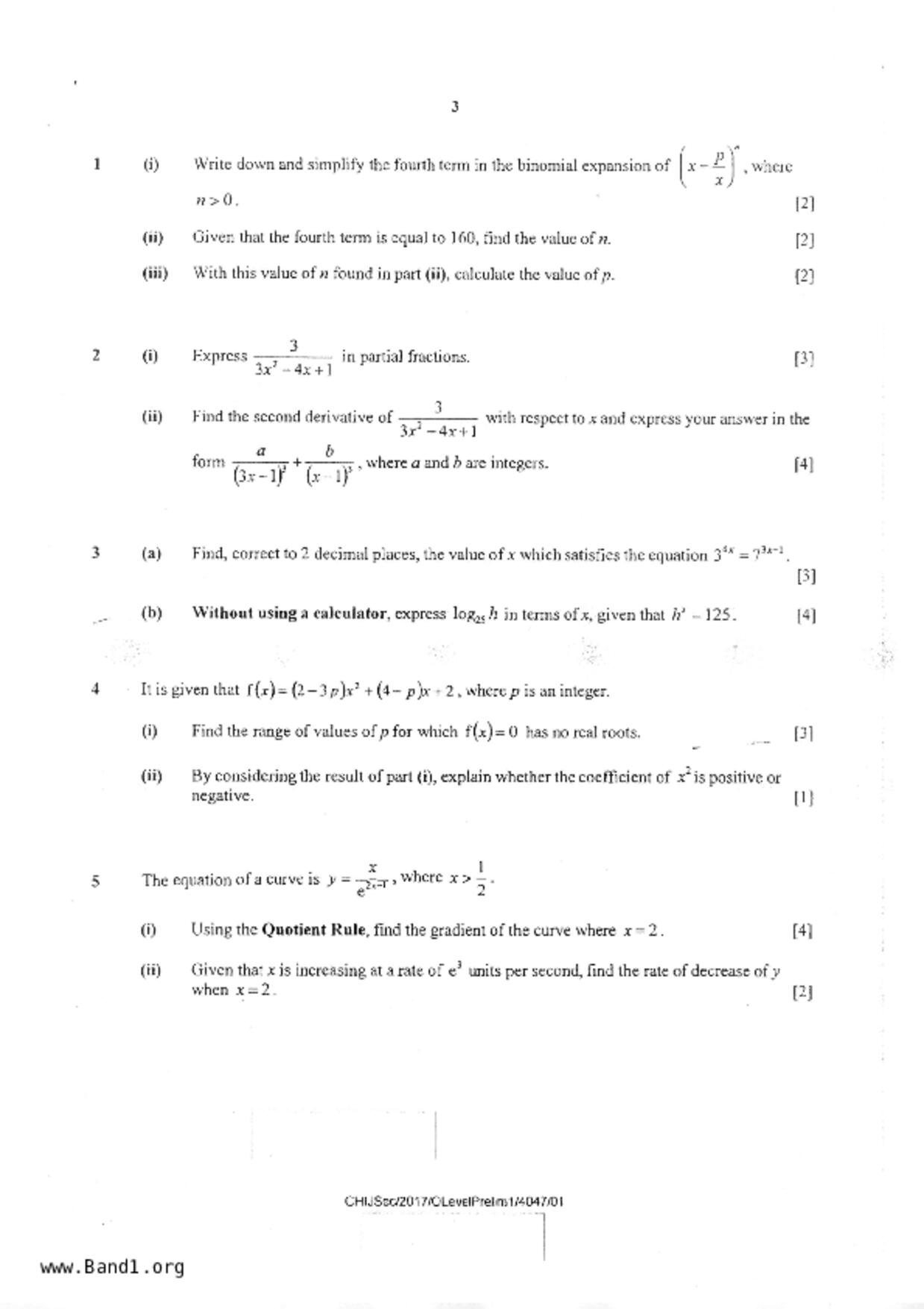 S5A Math試卷