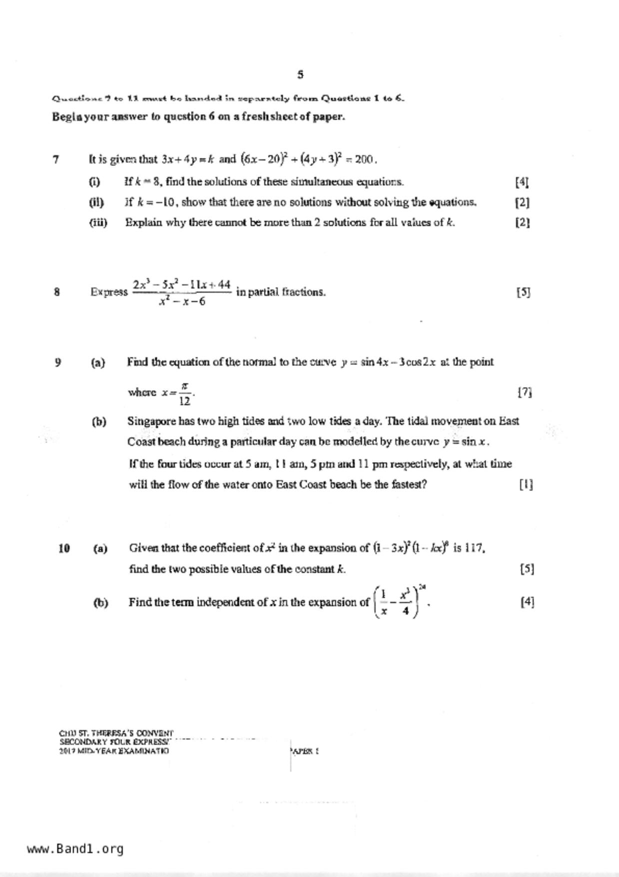 S5A Math試卷