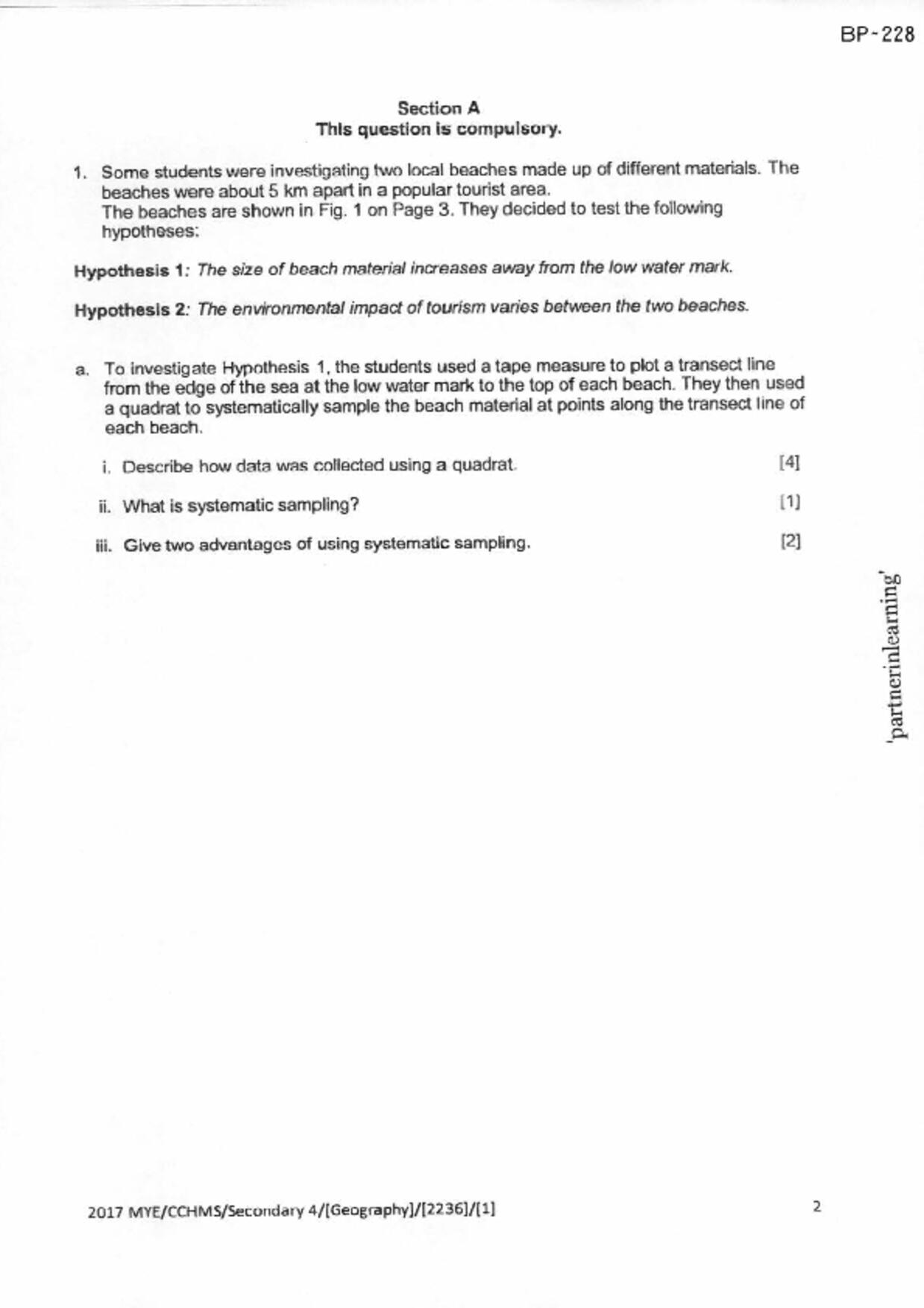 S5Geography試卷