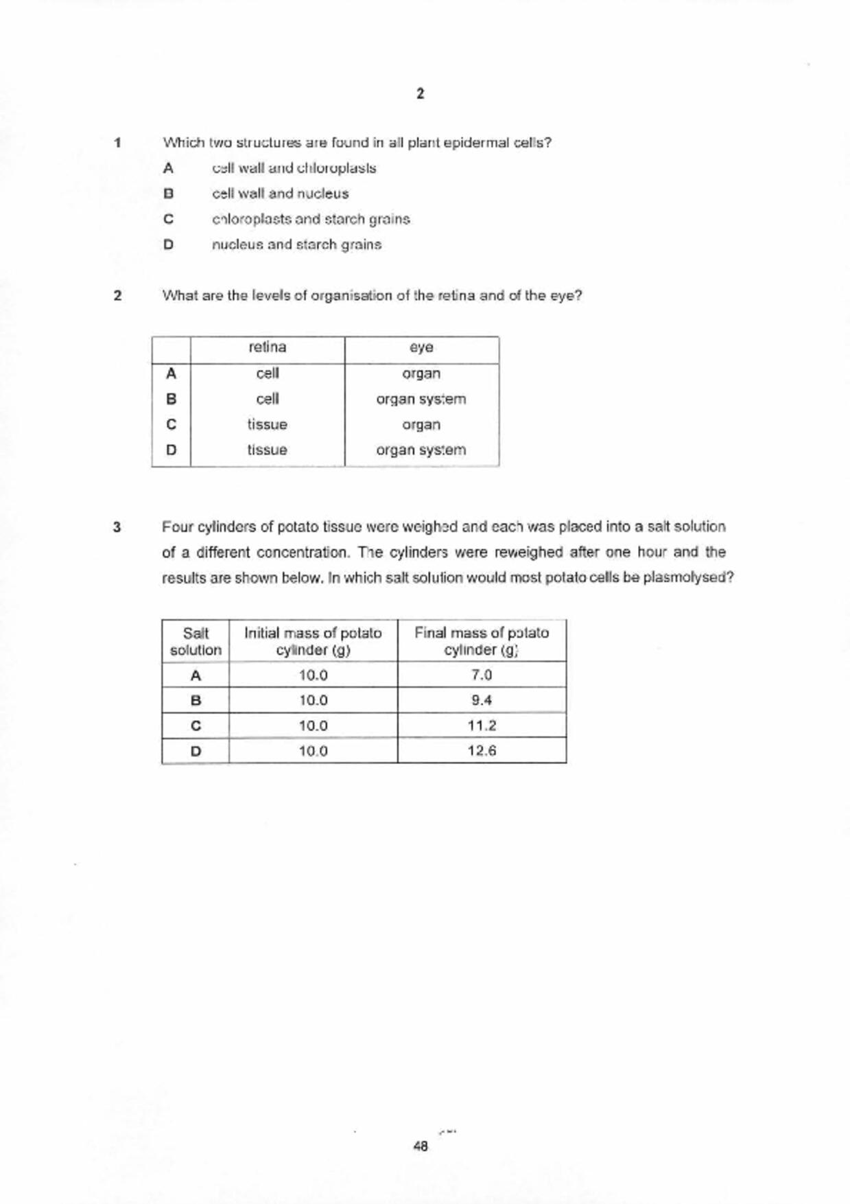 S5Pure Biology試卷