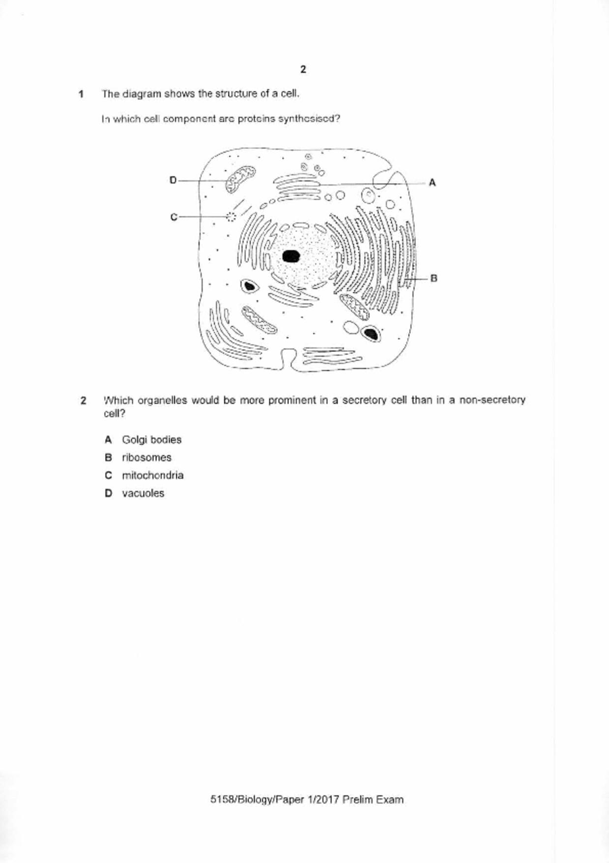 S5Pure Biology試卷