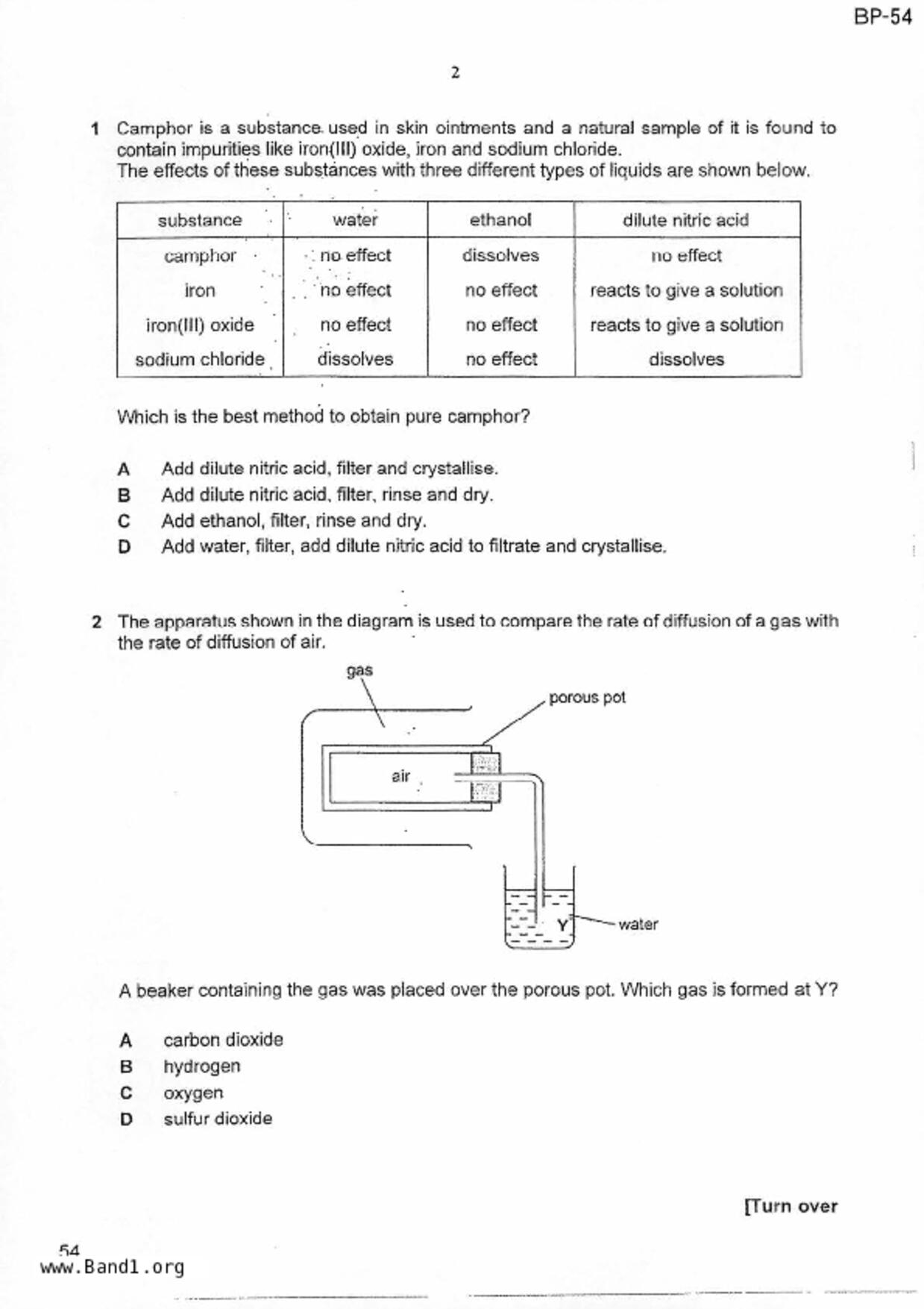 S5Pure Chemistry試卷