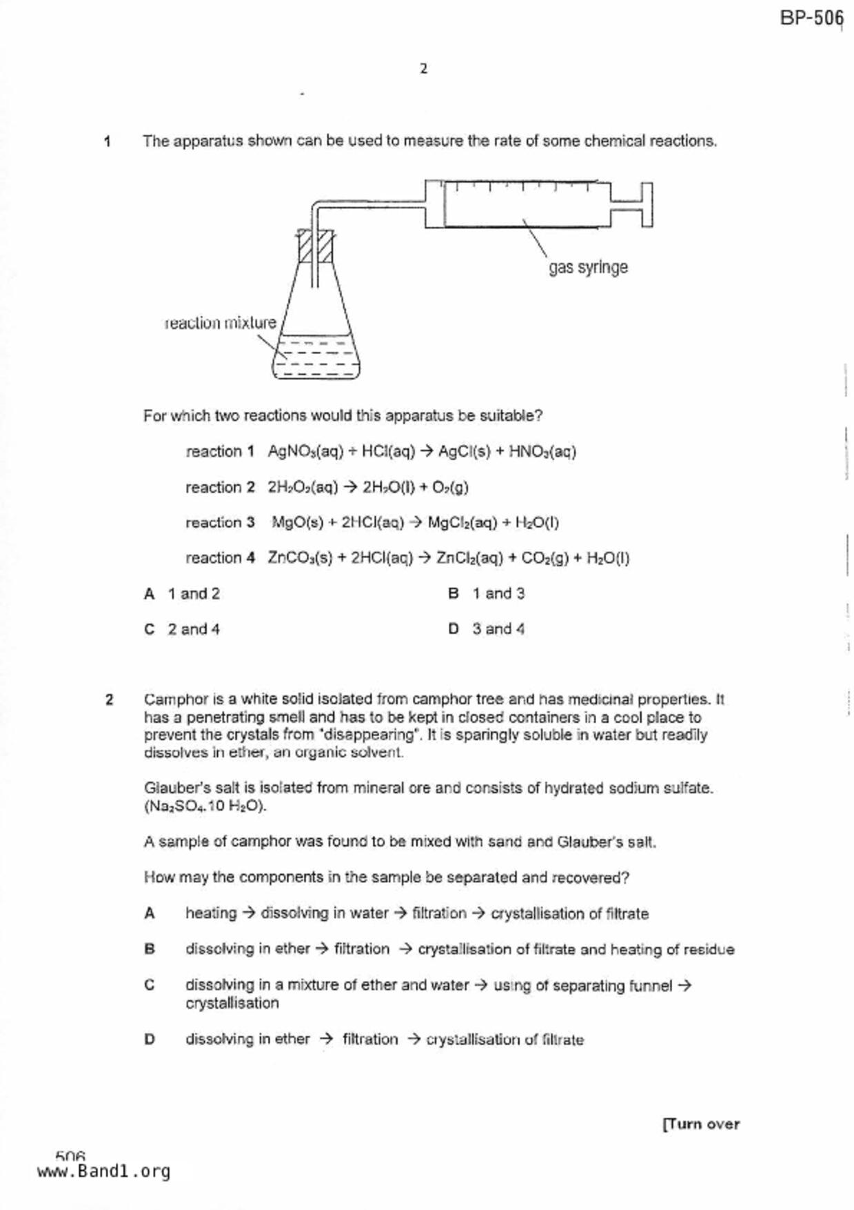 S5Pure Chemistry試卷