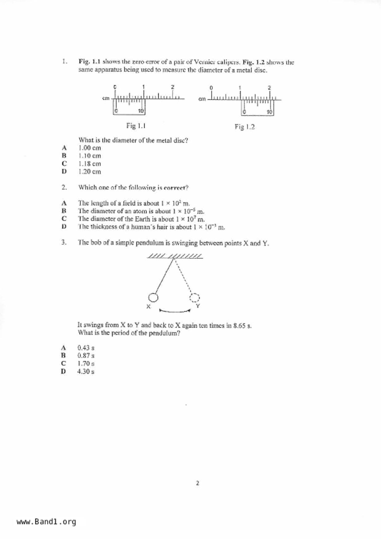 S5Pure Physics試卷