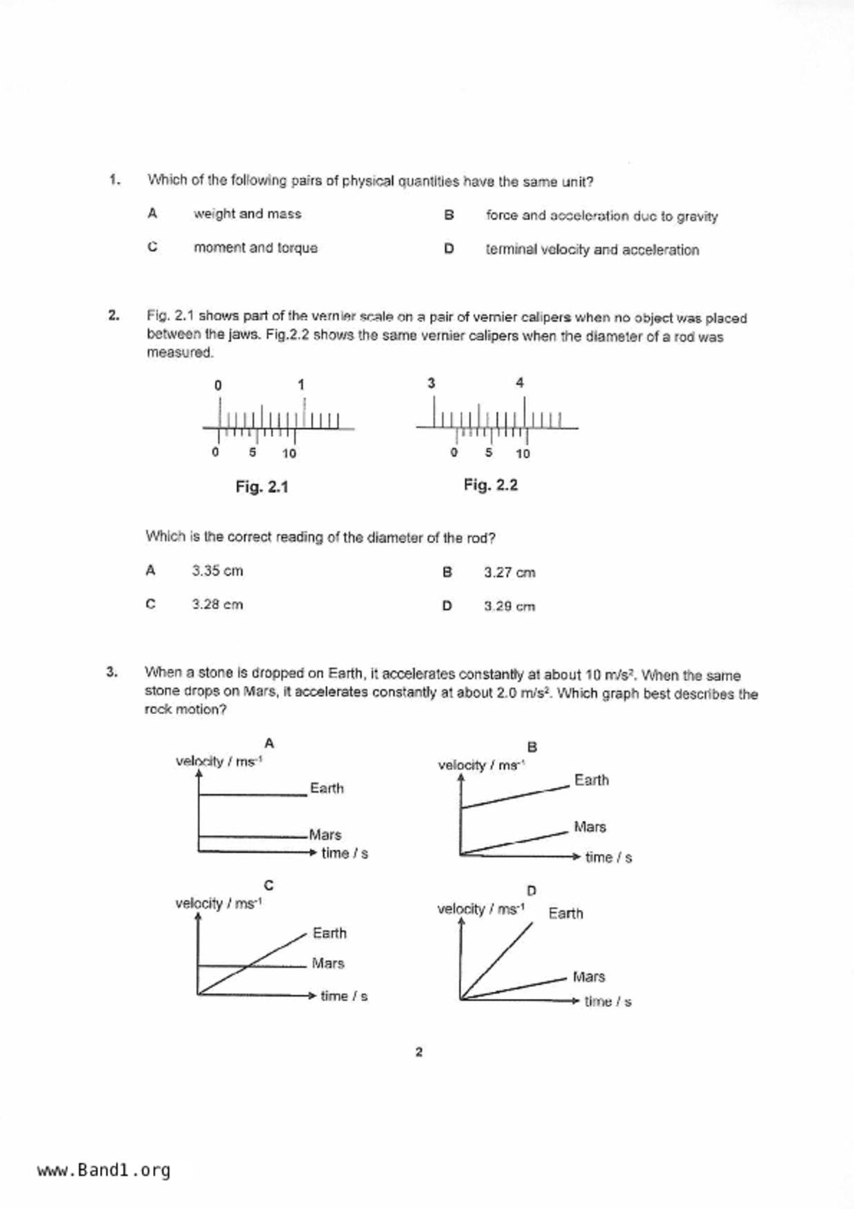 S5Pure Physics試卷