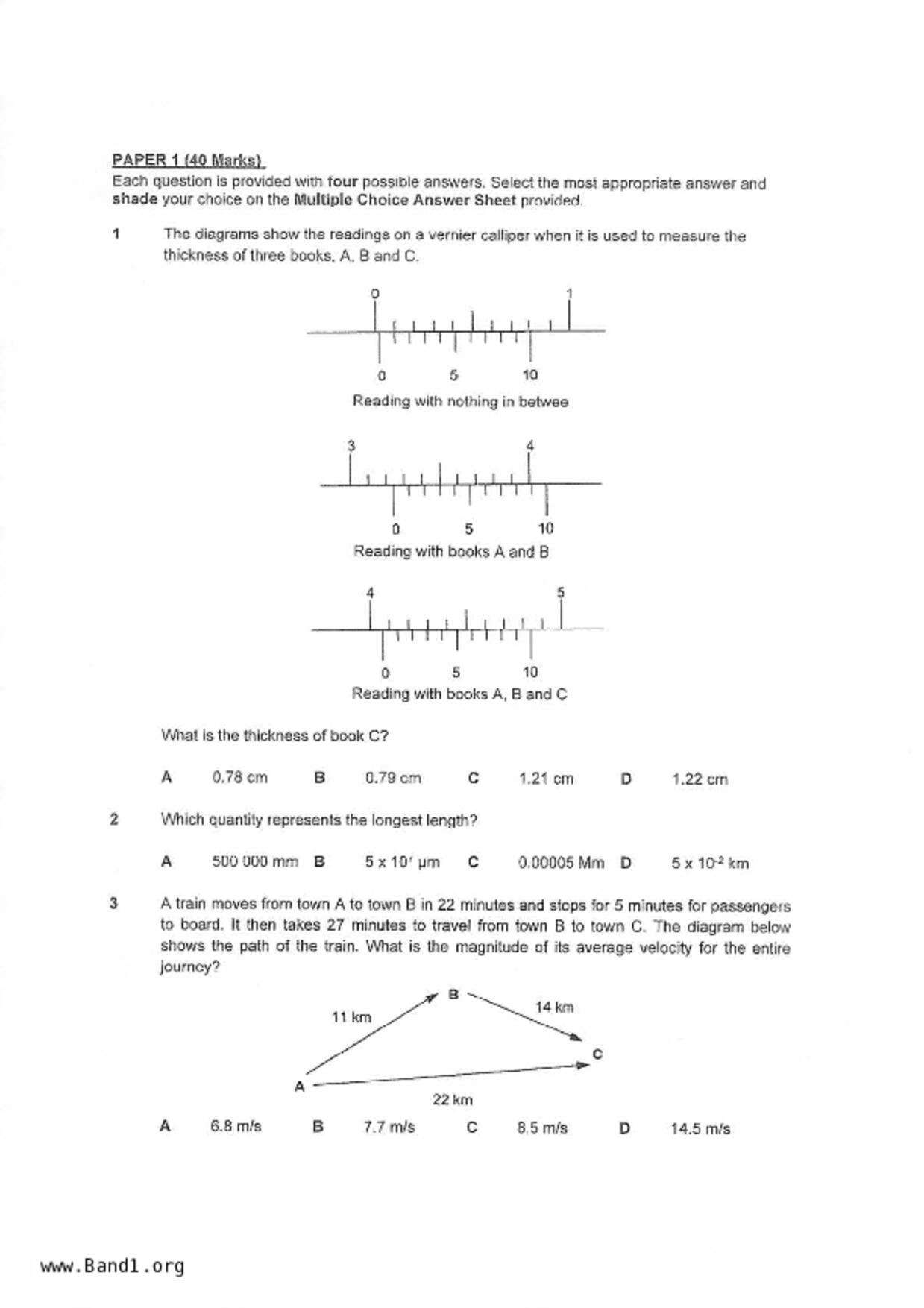 S5Pure Physics試卷