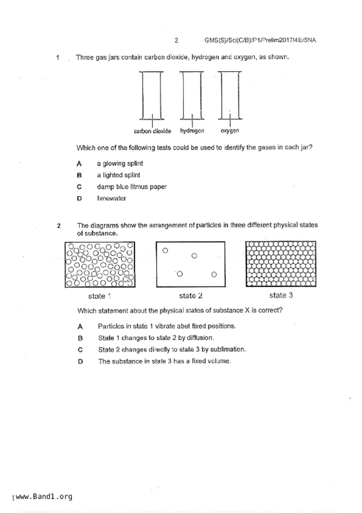 S5Science Chemistry試卷