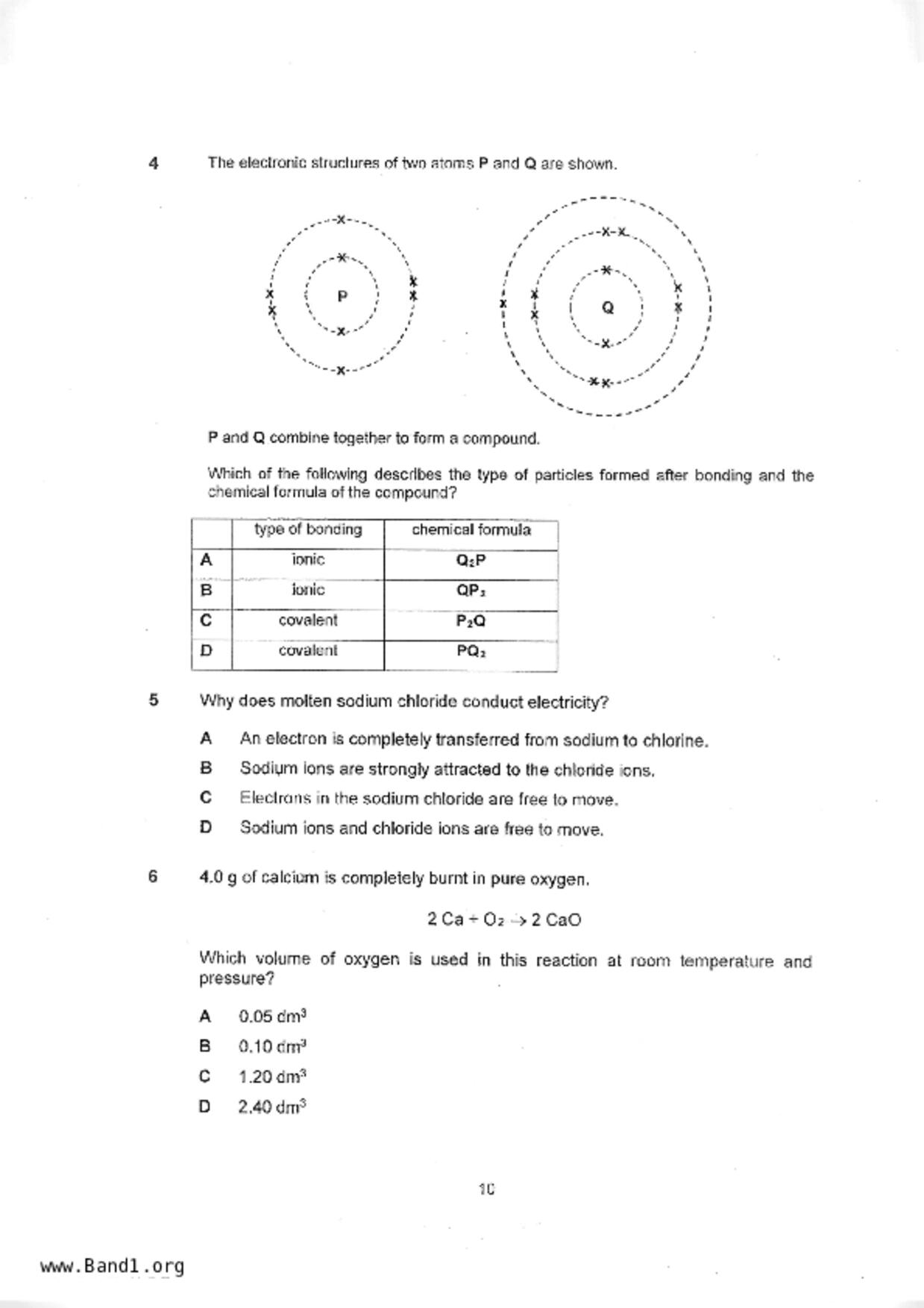 S5Science Chemistry試卷