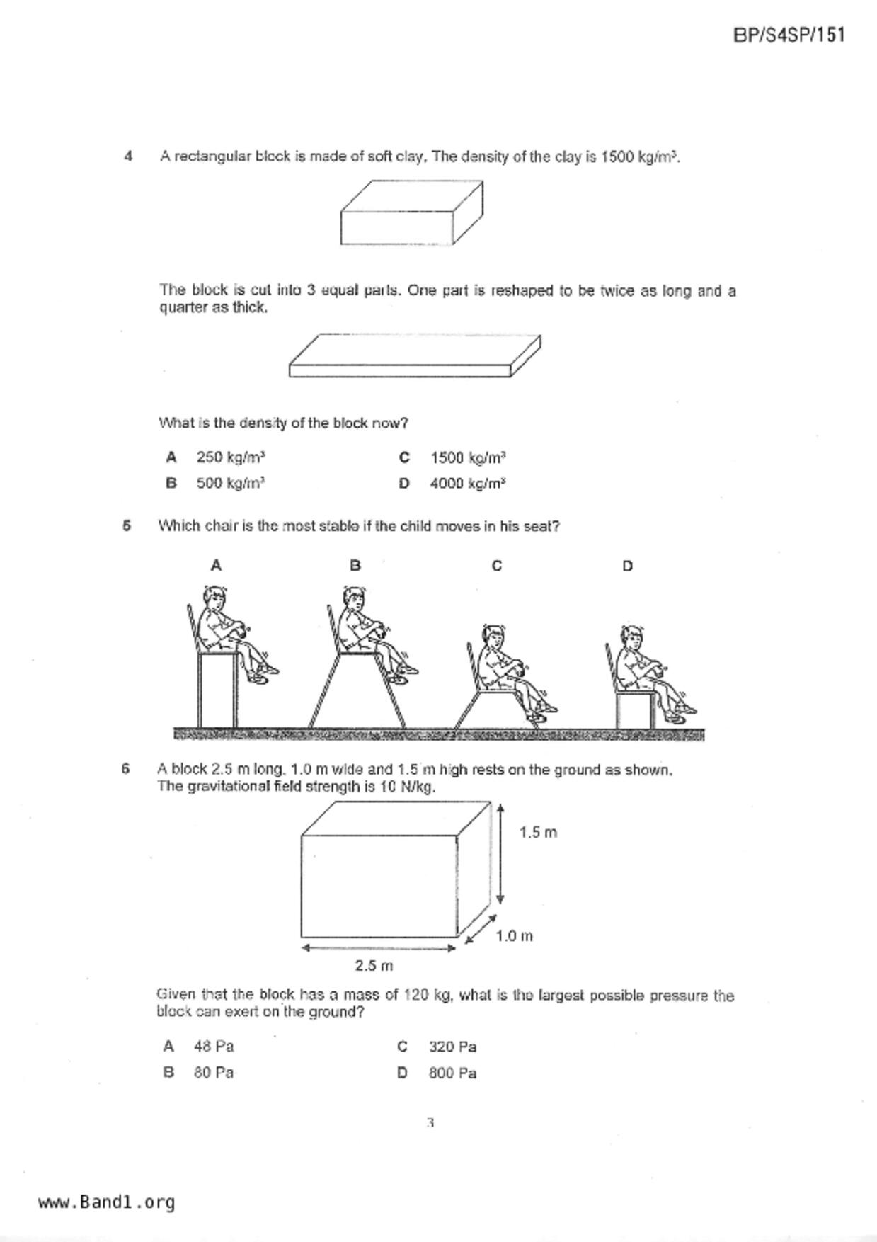 S5Science Physics試卷