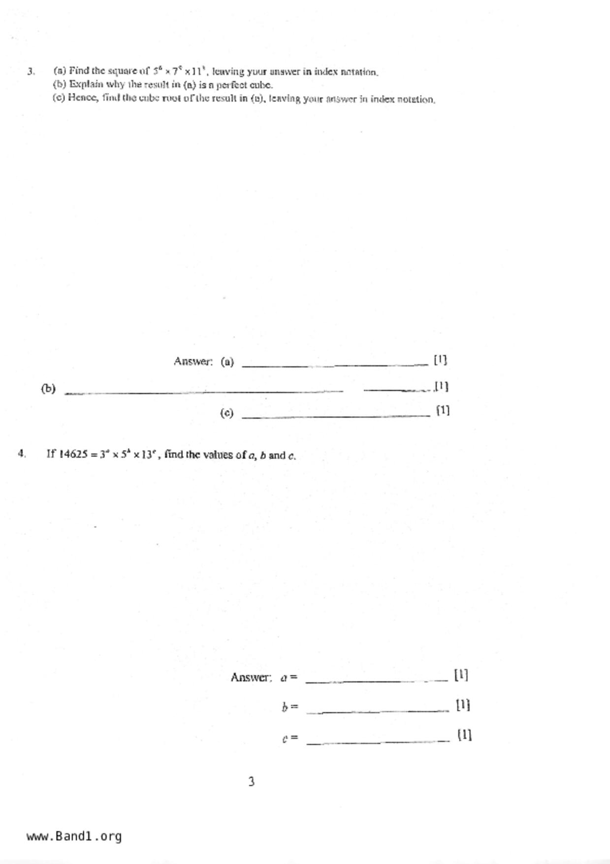 S1Maths試卷