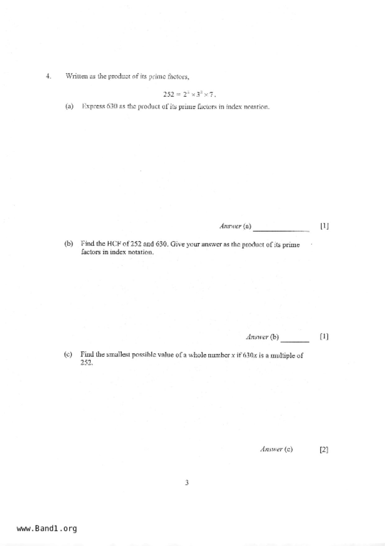 S1Maths試卷