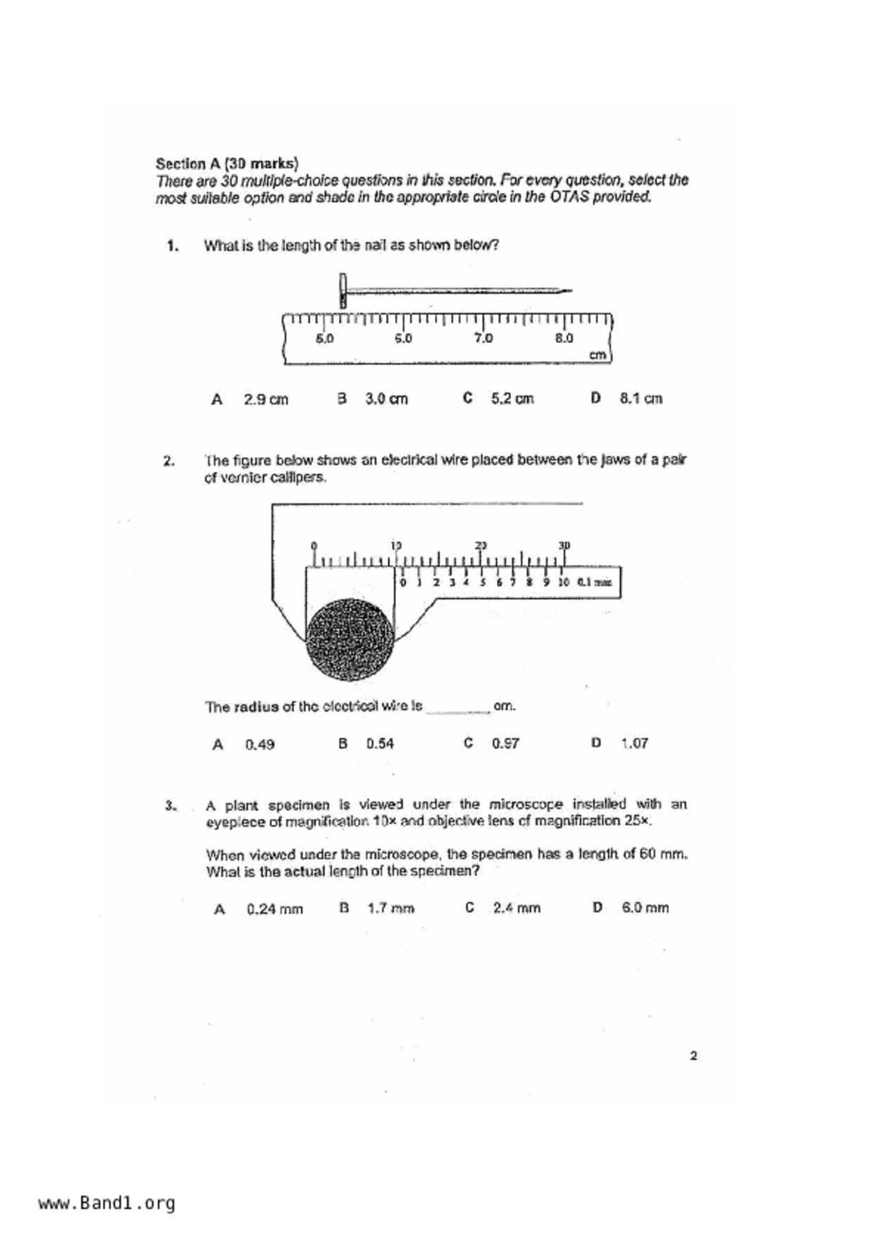 S1Science試卷