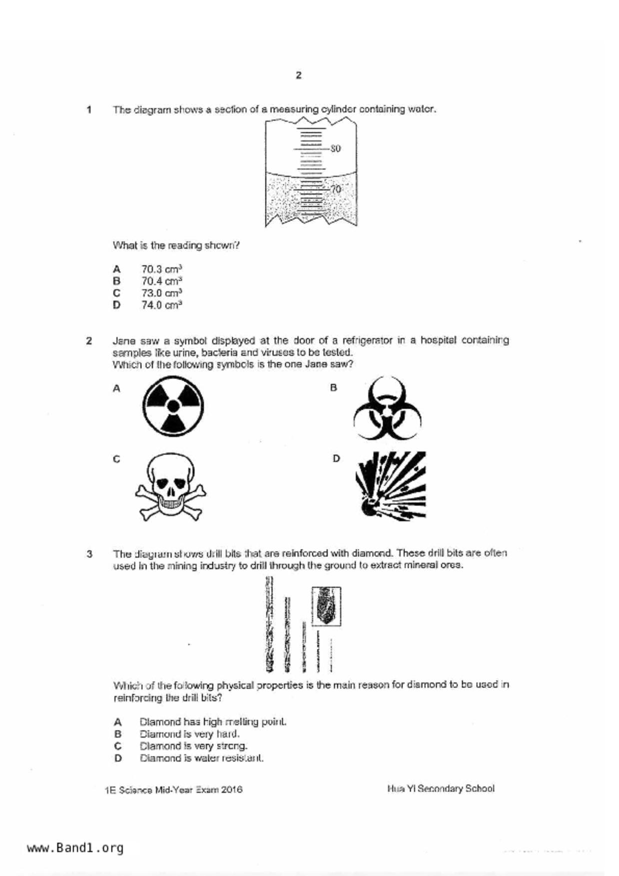 S1Science試卷