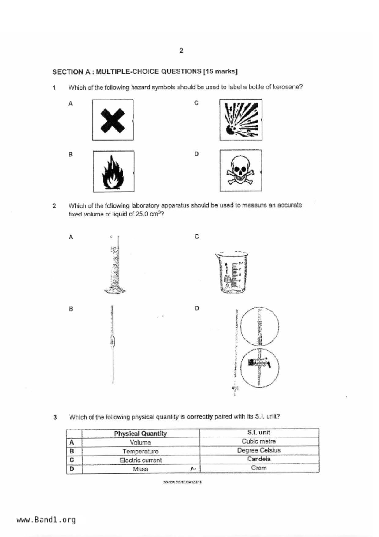 S1Science試卷