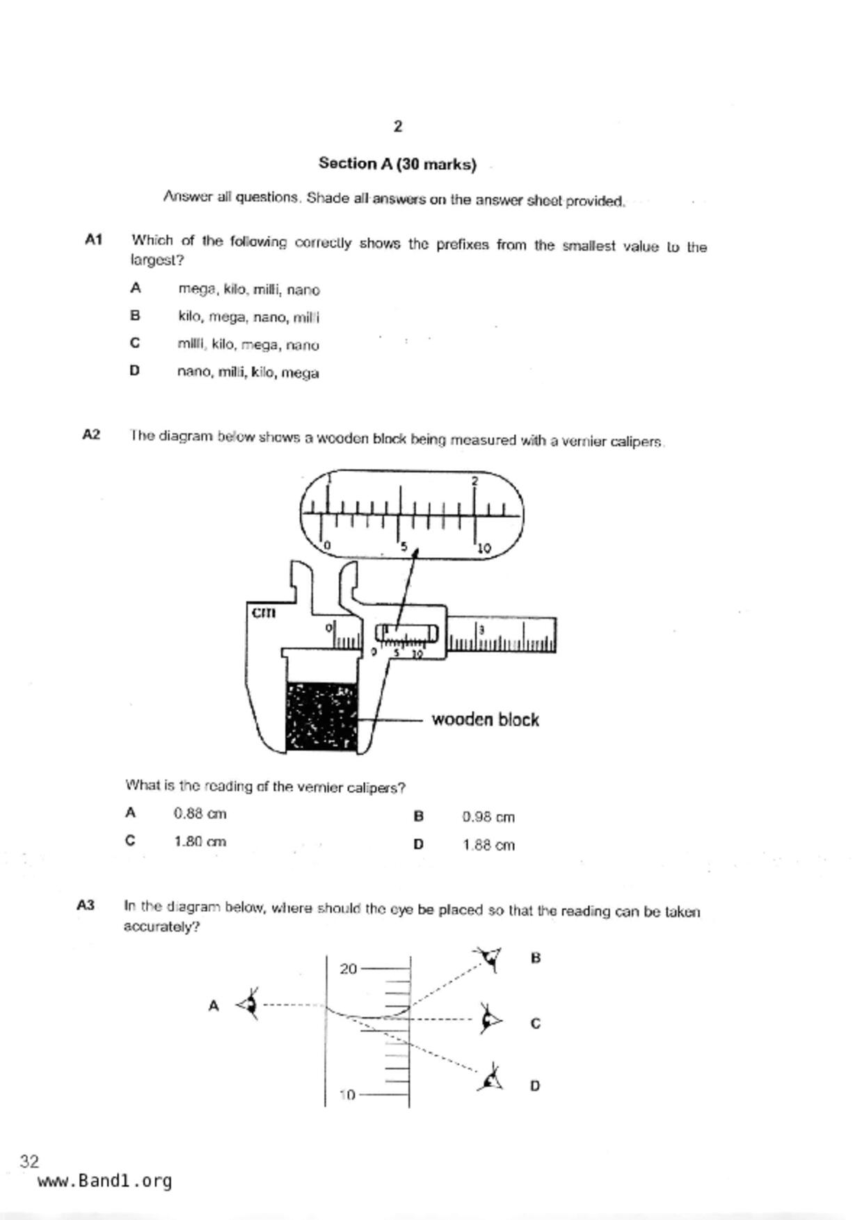 S1Science試卷