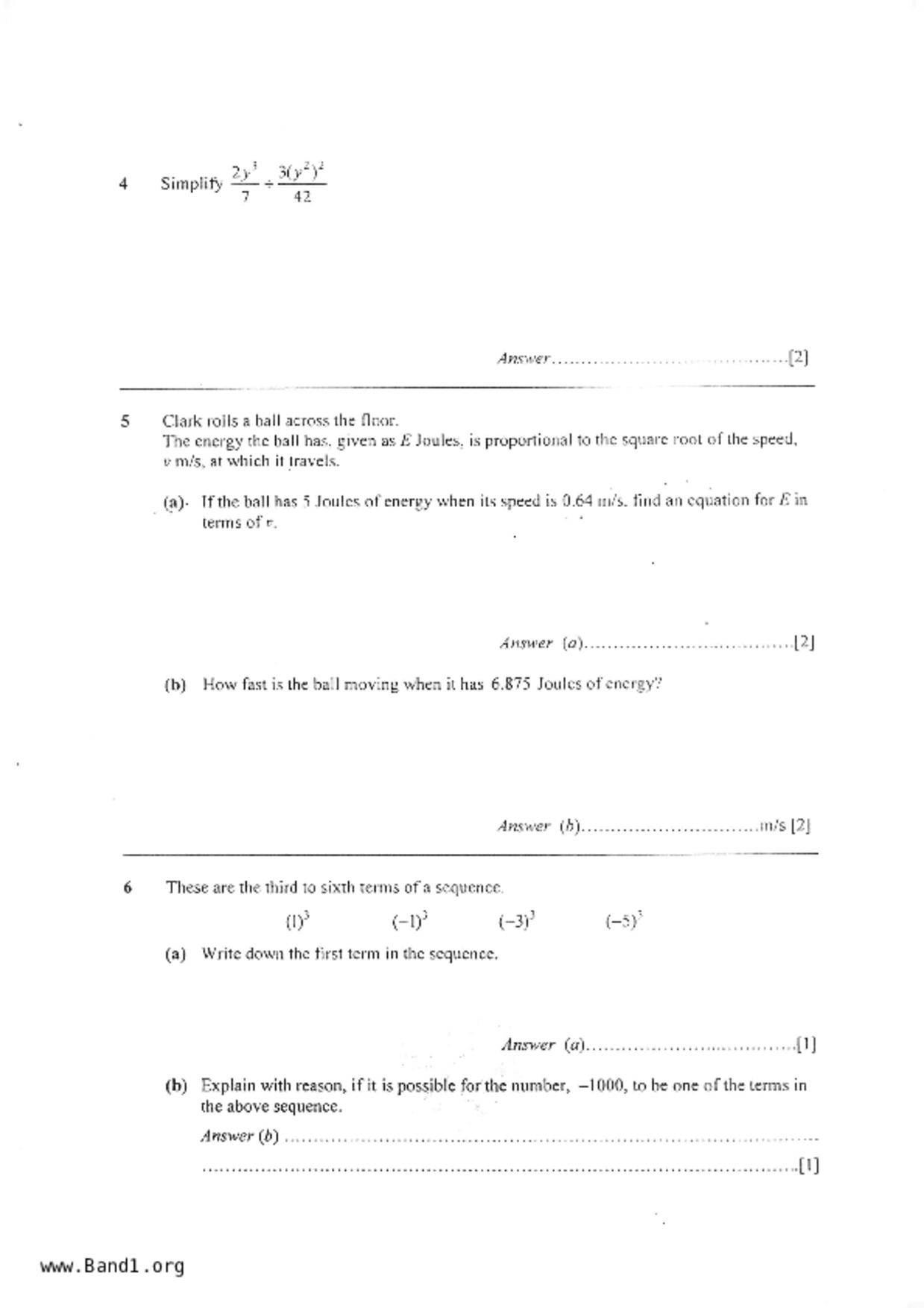 S2Maths試卷