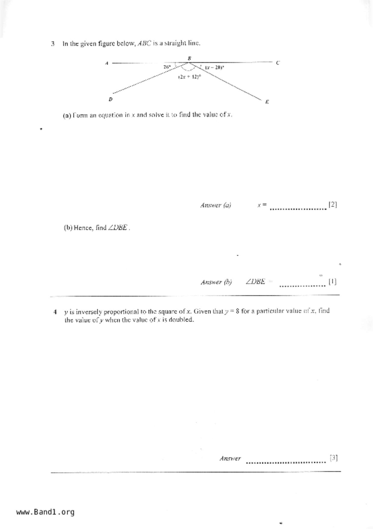S2Maths試卷