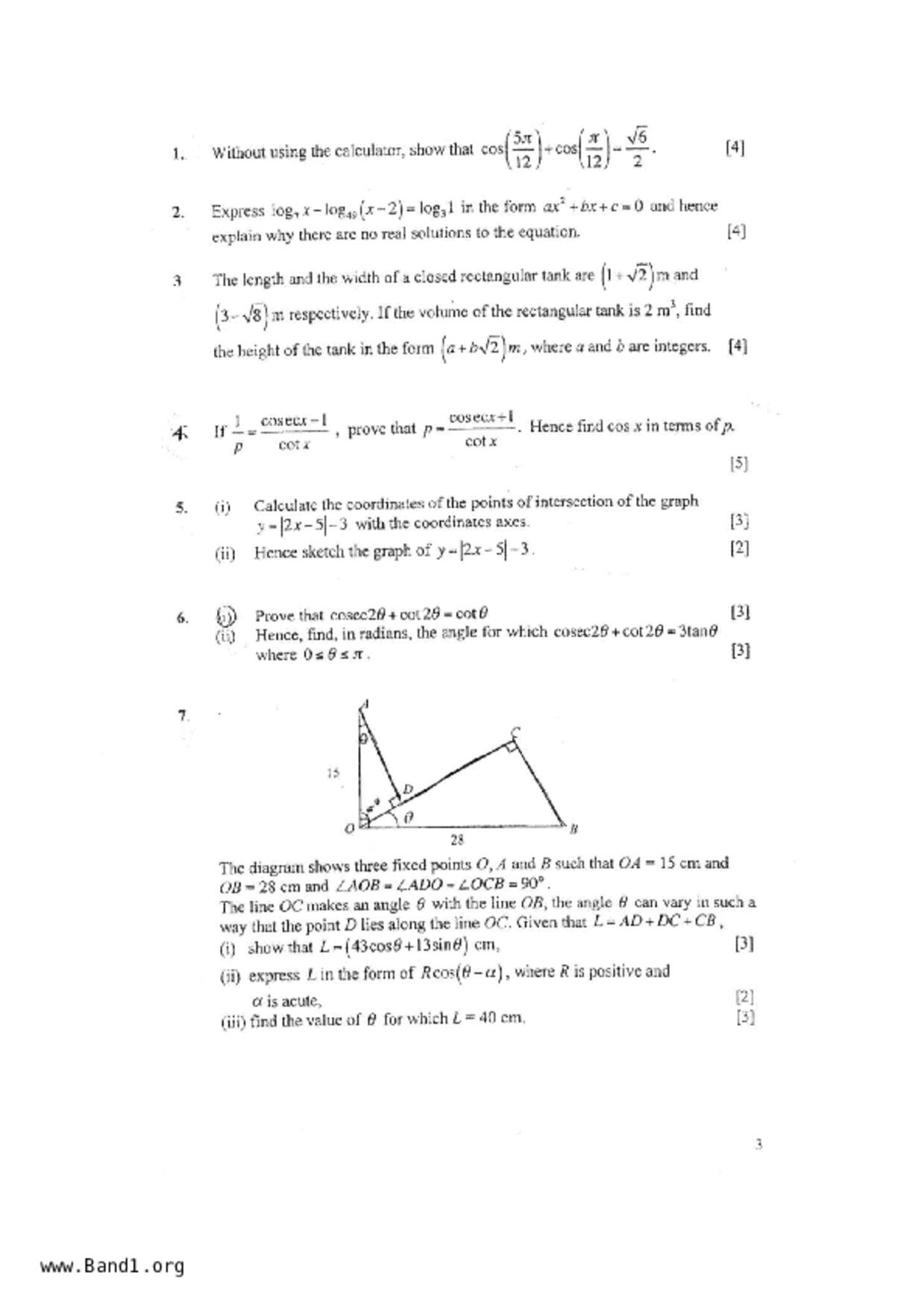 S3A Math試卷