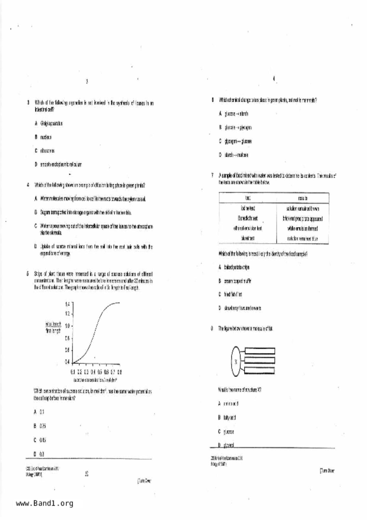 S3Pure Biology試卷