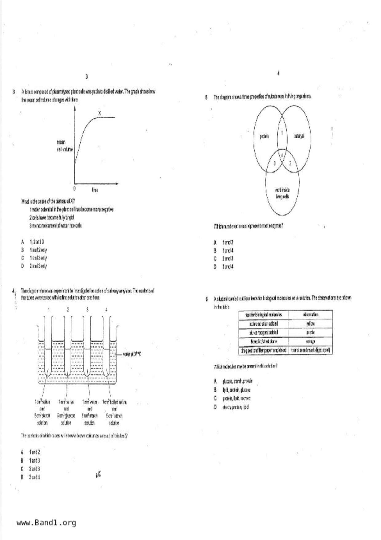 S3Pure Biology試卷
