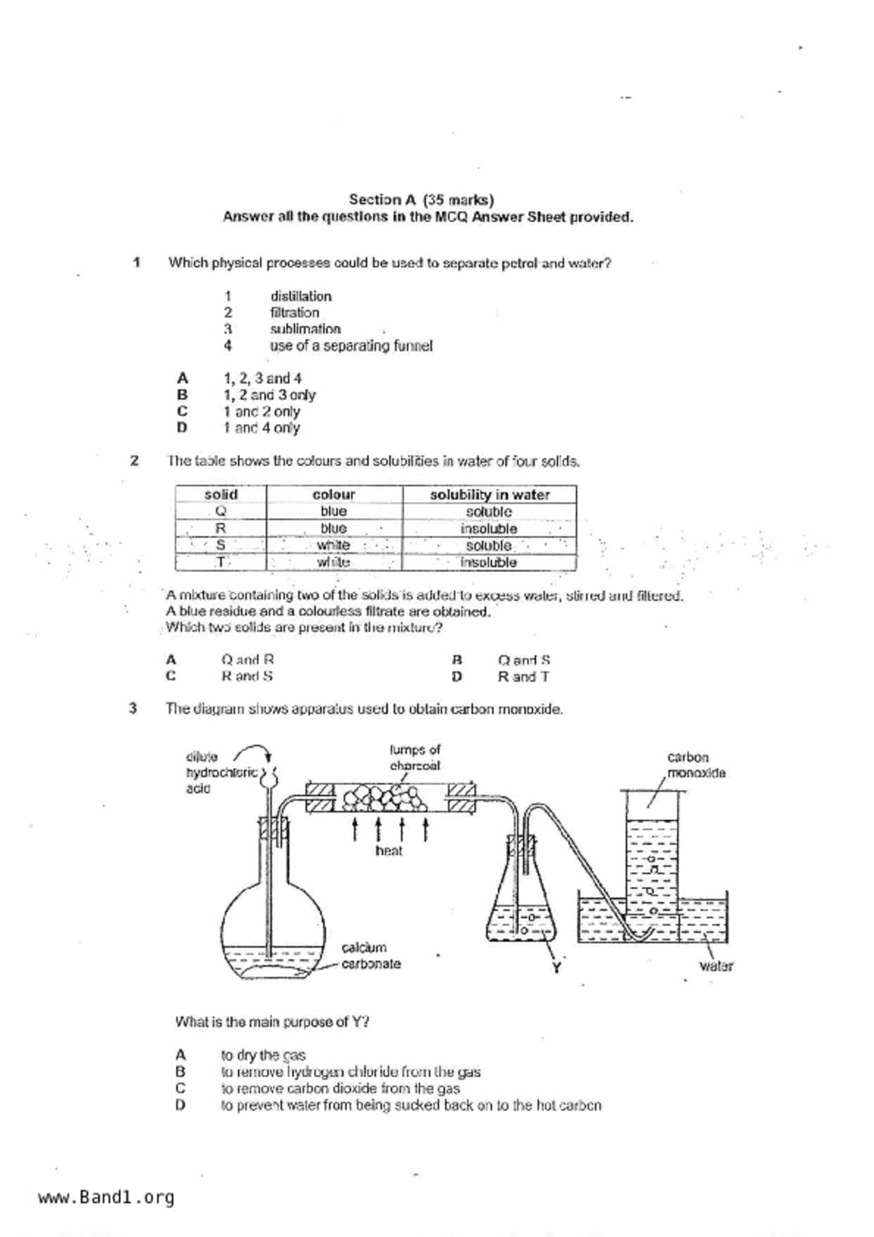 S3Pure Chemistry試卷