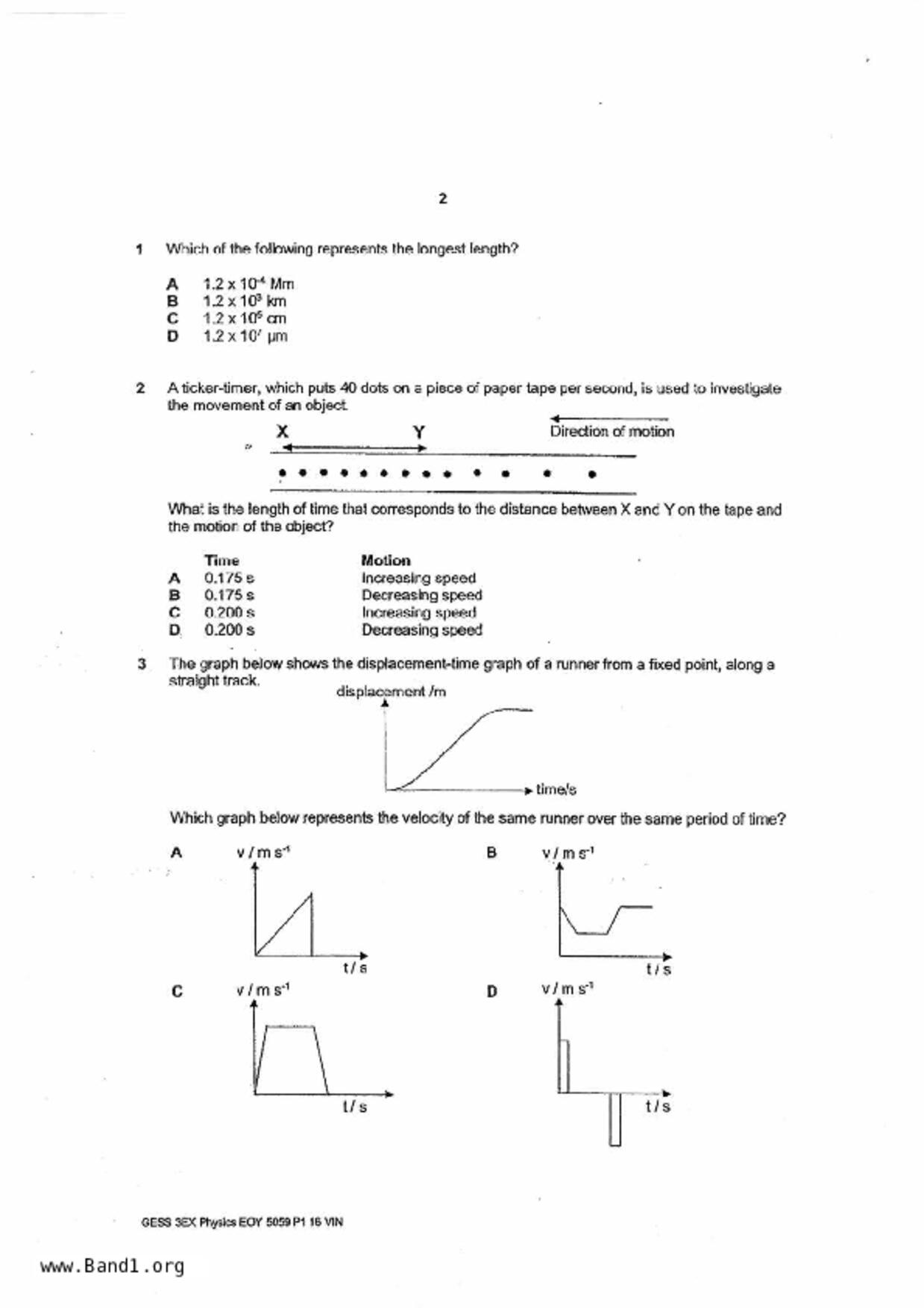S3Pure Physics試卷